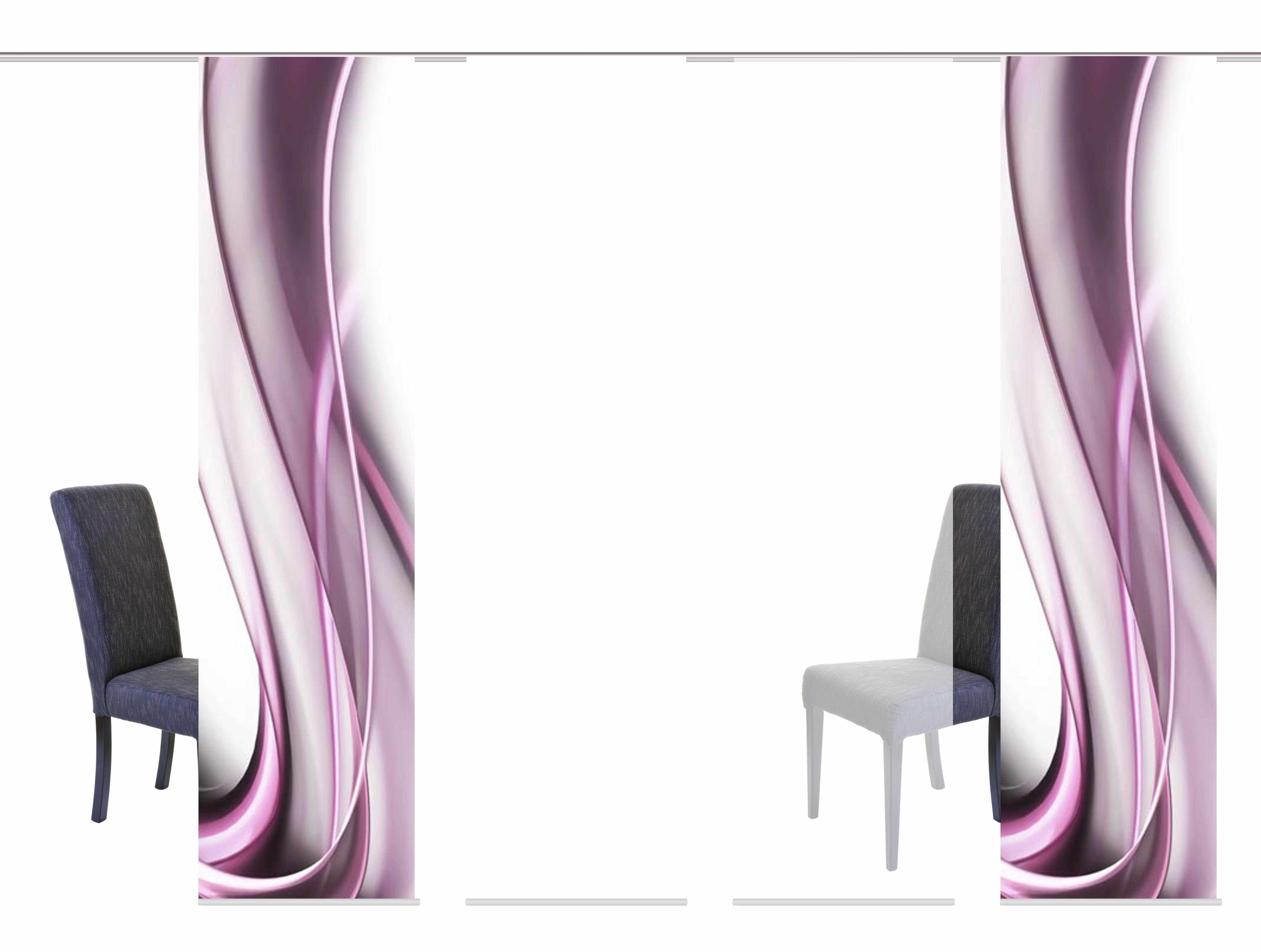 HOME WOHNIDEEN Schiebegardine ONDAR (4 St), Klettband, halbtransparent, HxB: 245x60, inkl. Befestigungszubehör