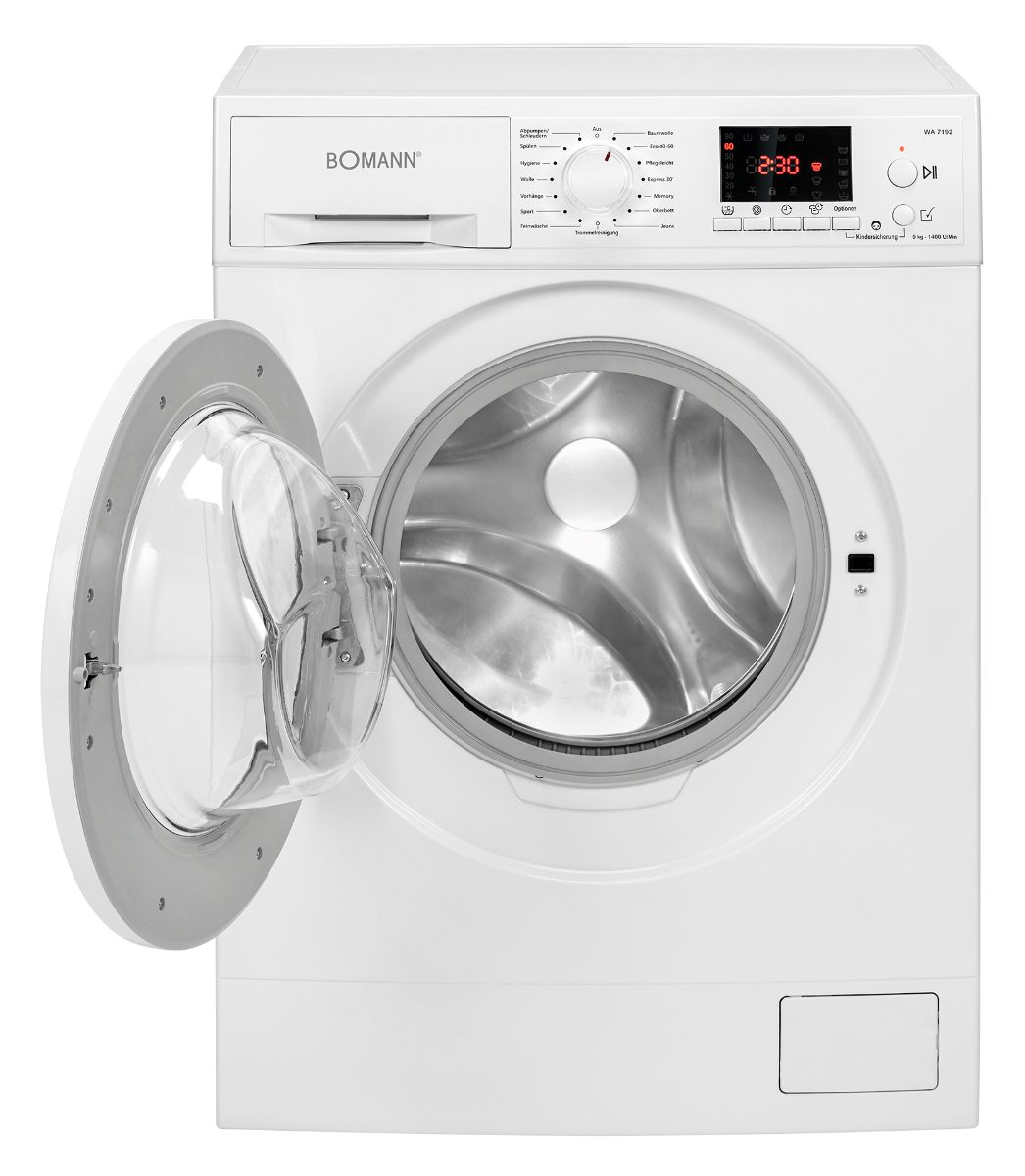 BOMANN Waschmaschine WA 7192, 9 kg, 15 Waschprogramme, 1400 U/min.,  LED-Display