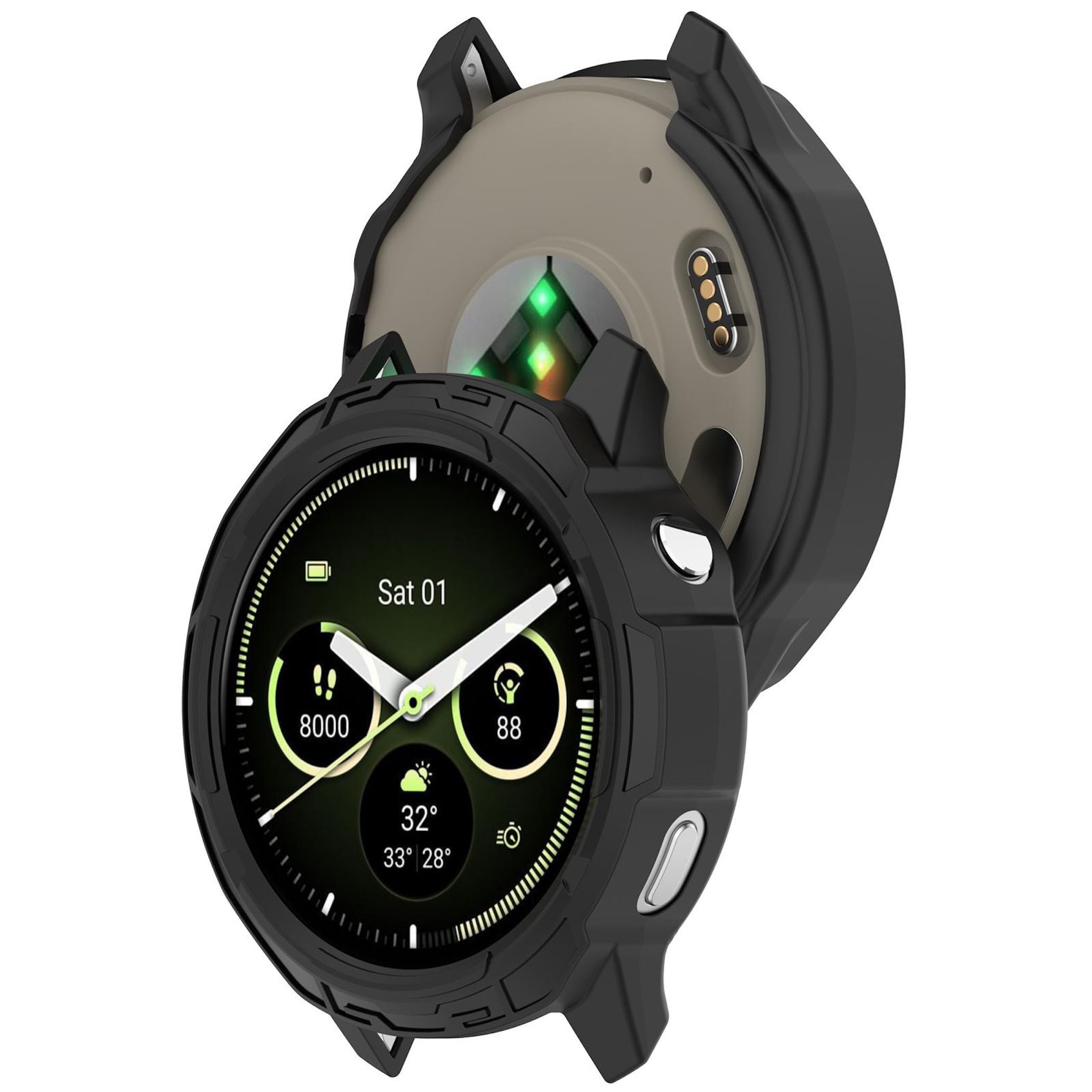 Wigento Smartwatch-Hülle Für Garmin Venu 4 41mm Armor Hollow Coverage TPU Schutz Hülle Schwarz, Hollow Armor Design, leicht, kratzfest