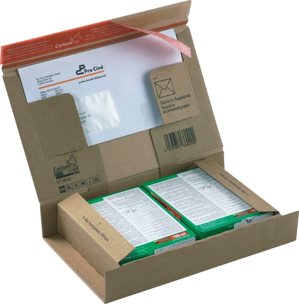 COLOMPAC Versandkarton Versandkarton 215x155x43mm selbstklebend braun