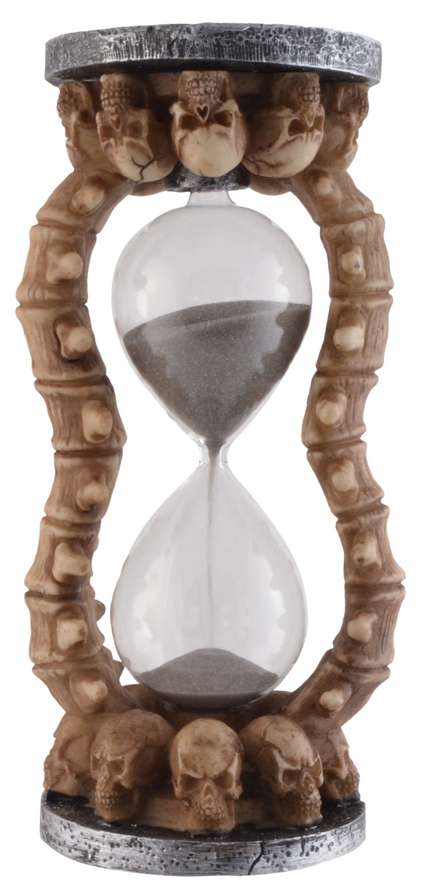 LxBxH Vogler schwarzer Sanduhr Totenschädeln mit Gmbh direct Größe: Sand Kunststein, ca. 10x9x20 Mori" cm, Sanduhr "Memento