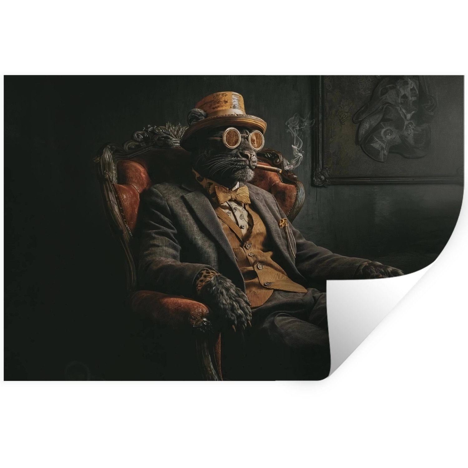 MuchoWow Wandsticker Katze - Anzug - günstig online kaufen