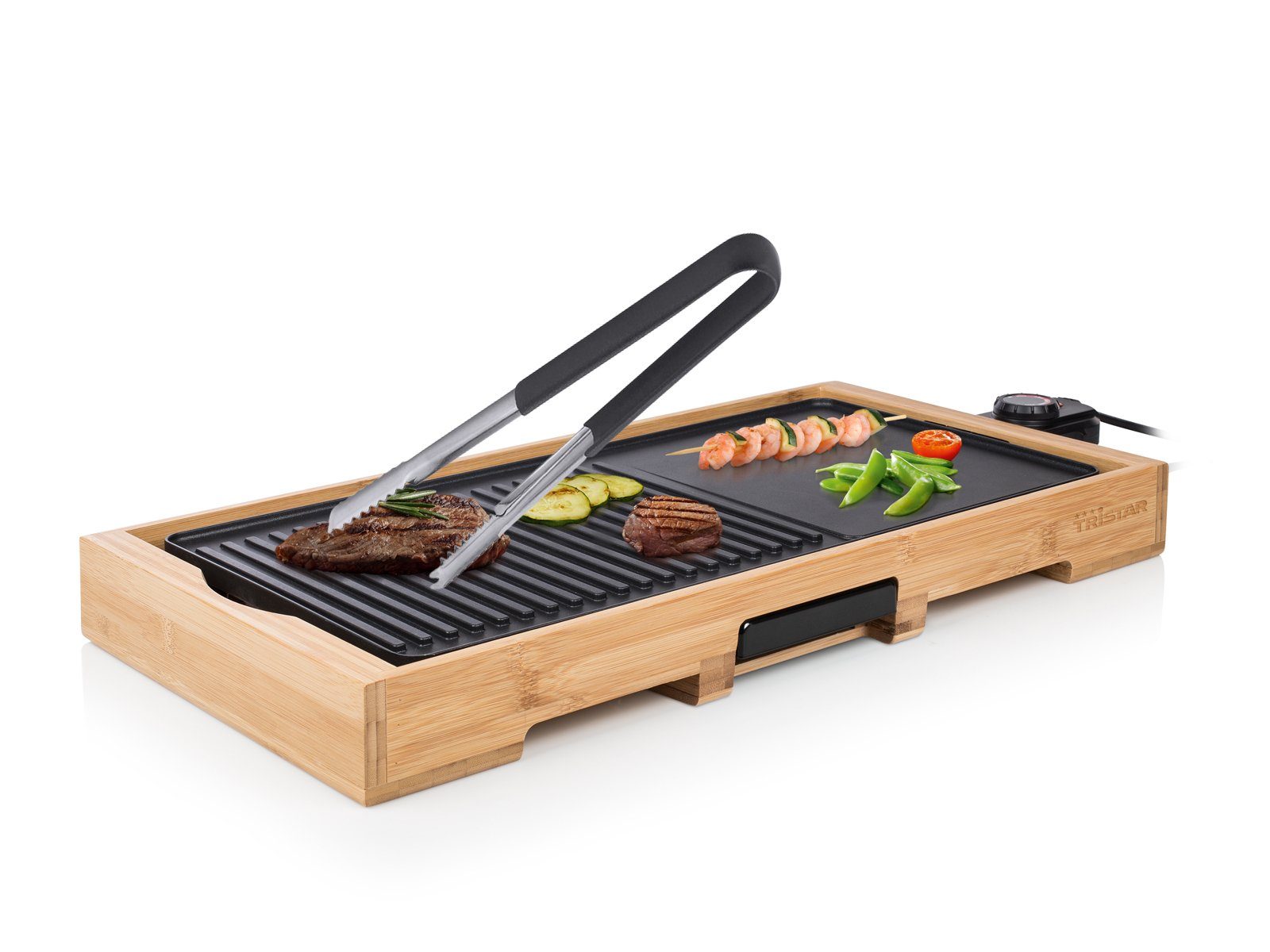 Tristar Tischgrill, 2200 W, Elektrischer Indoor Elektro-Grill mit großer Grillfläche 51x25cm