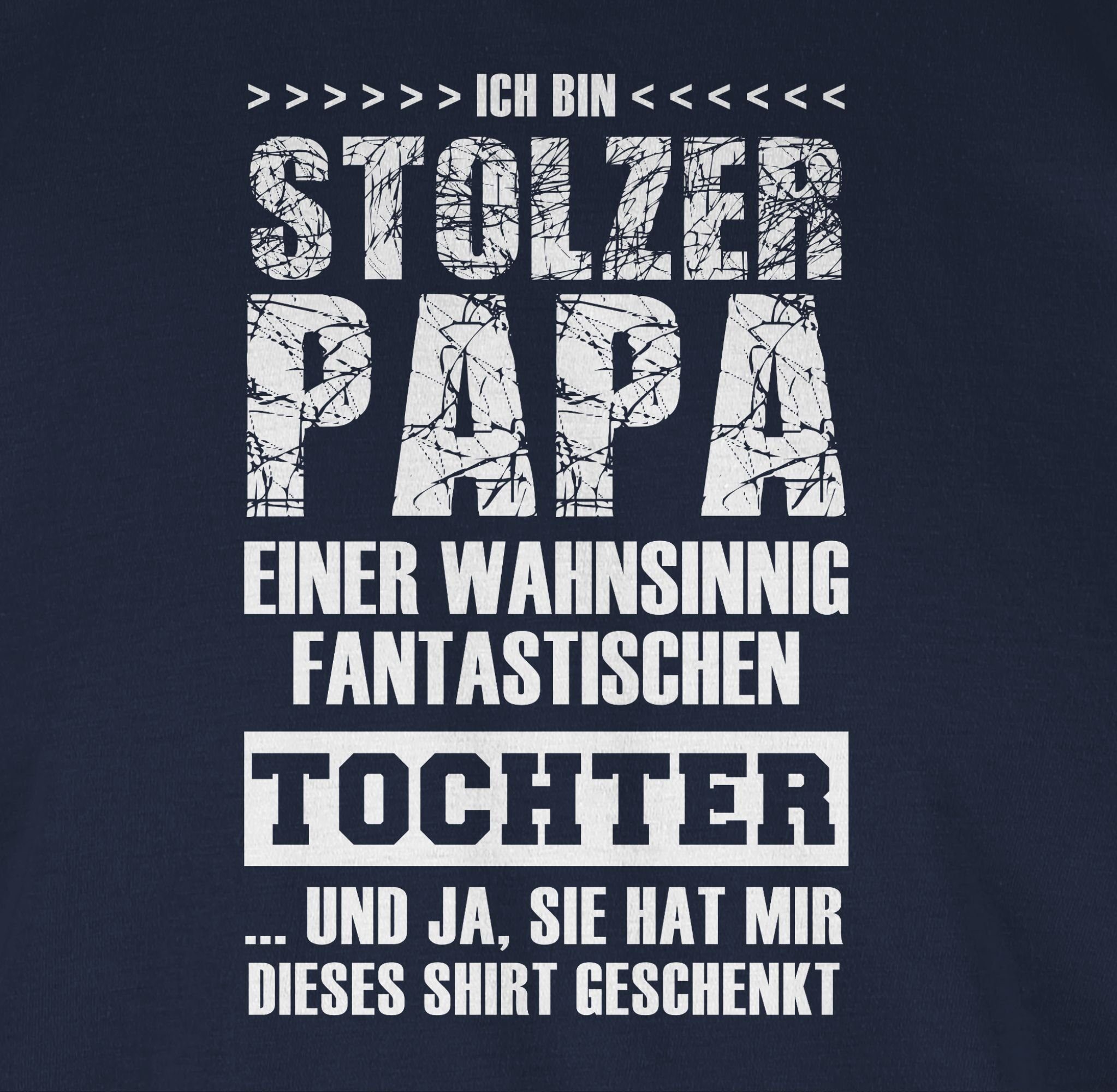 T-Shirt Navy 02 Stolzer Shirtracer Papa Papa Geschenk Fantastischen Blau Tochter für Vatertag