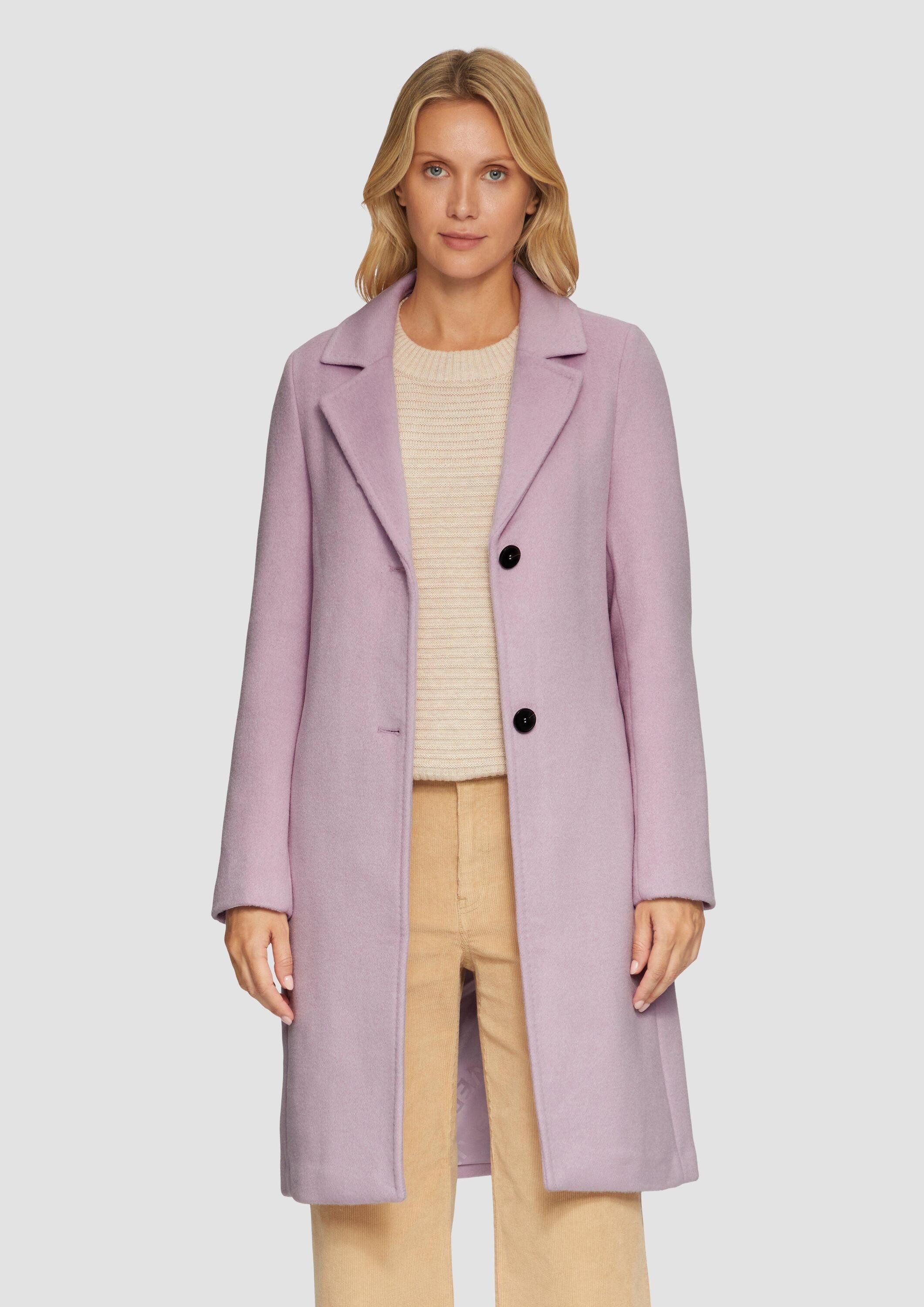 s.Oliver Funktionsmantel Outdoor-Mantel Weicher Wollmantel mit Reverskragen