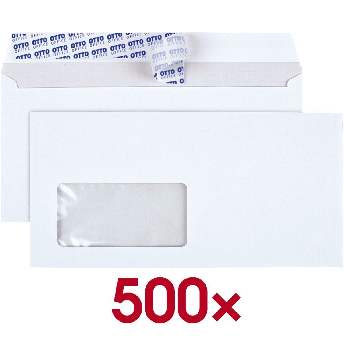 Otto Office Premium Briefumschlag, DIN lang, mit Fenster, haftklebend