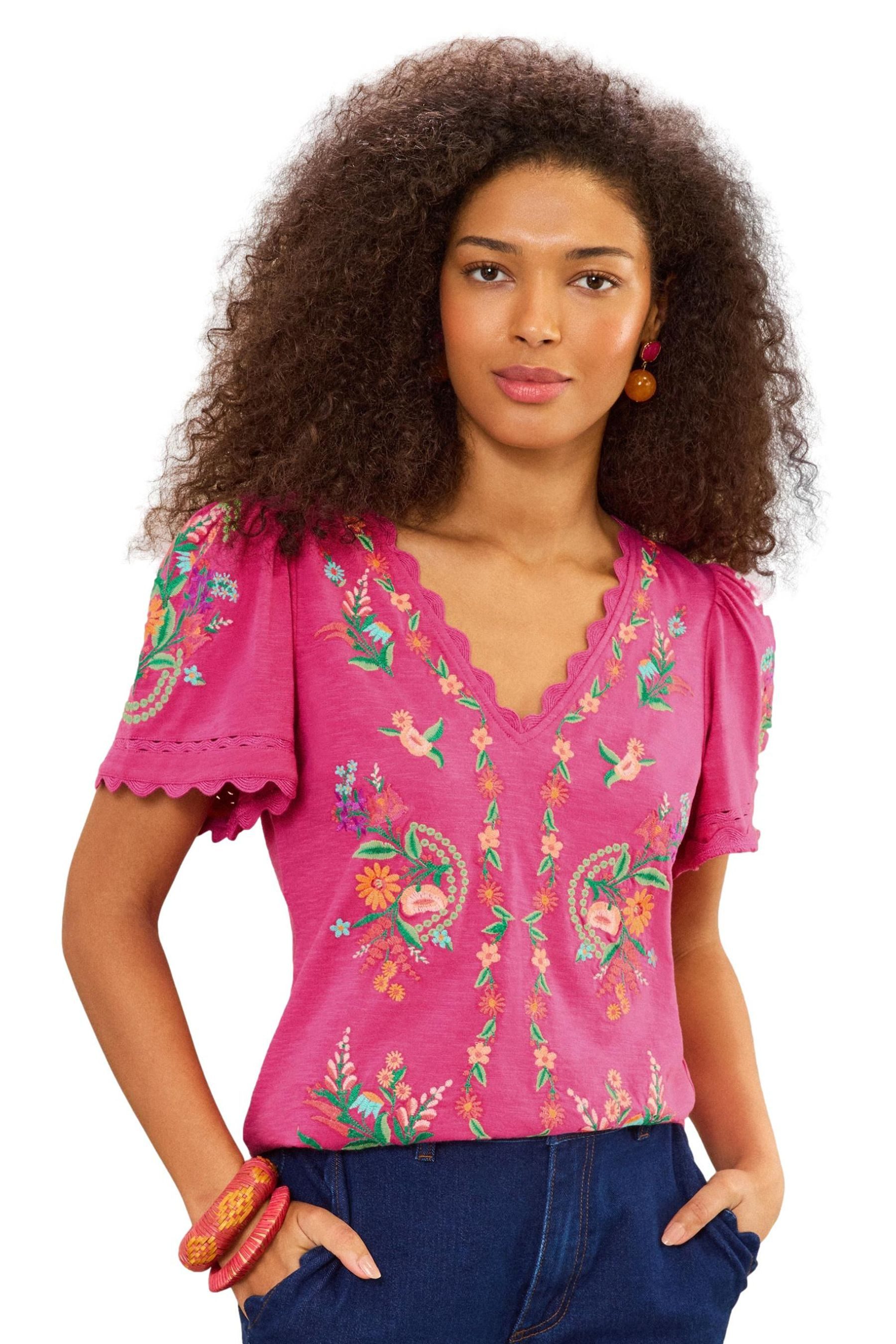 Love & Roses T-Shirt Love & Roses T-Shirt mit Bogenkante, Regular (1-tlg) günstig online kaufen