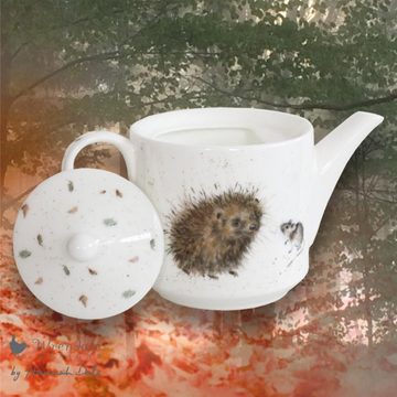 Wrendale Teekanne Wrendale Designs Porzellan Teekanne Igel und Maus - ca. 600 ml, 0,6 l, (Stück)