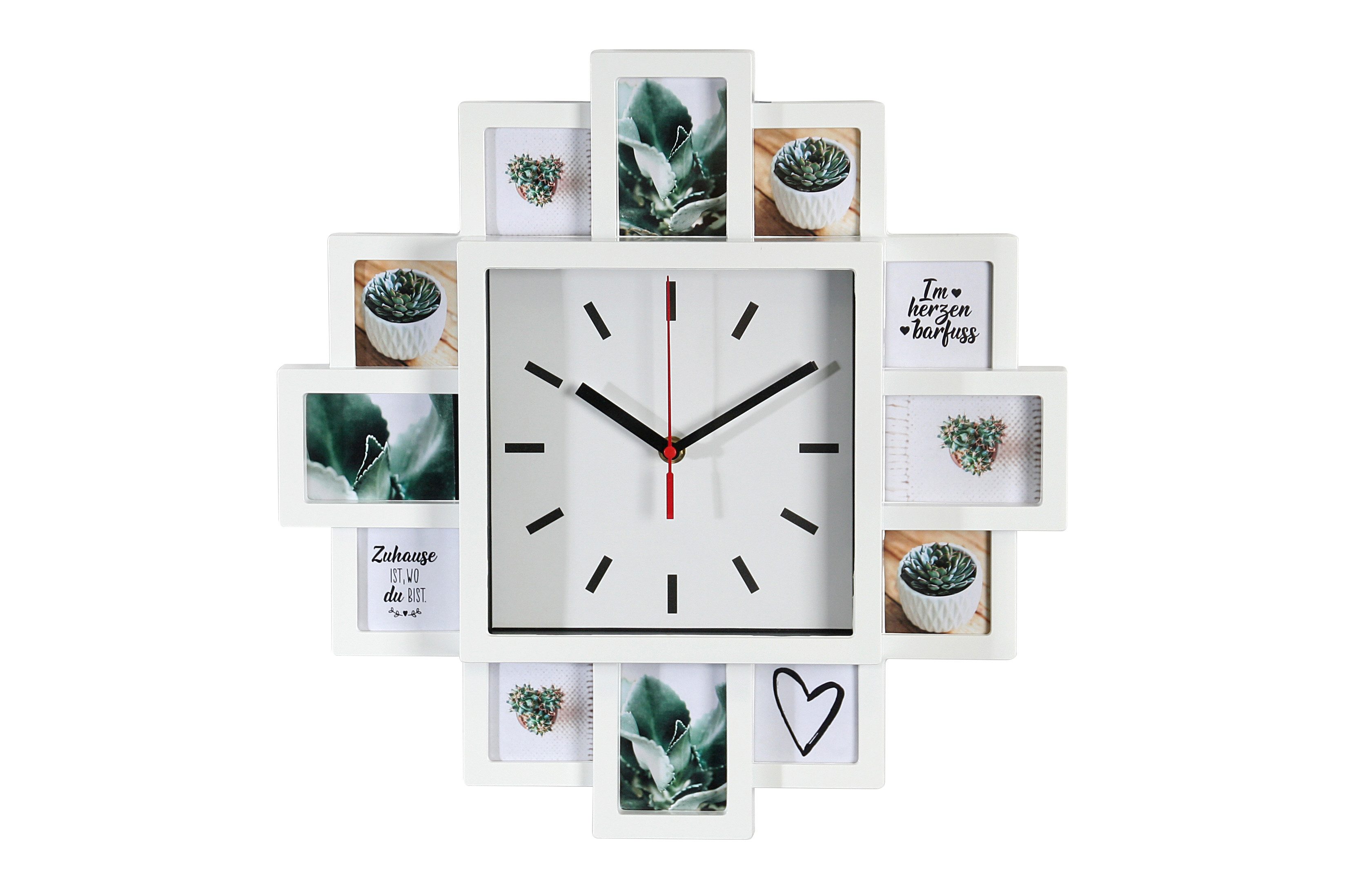 Wackadoo Living Wanduhr mit Fotogalerie (für 12 Bilder Bildercollage) günstig online kaufen
