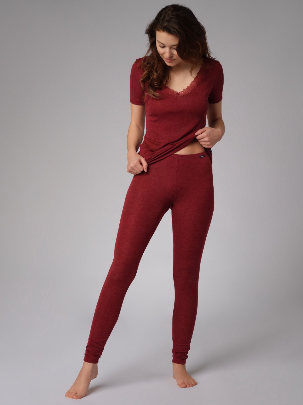 Leggings aus Merinowolle und Seide