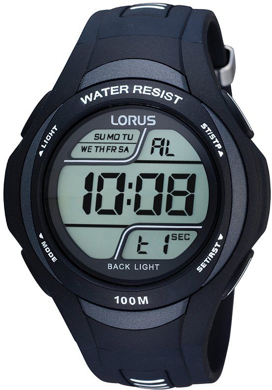 LORUS Chronograph R2305EX9, Armbanduhr, Quarzuhr, Herrenuhr, Stoppfunktion, digital, Datum