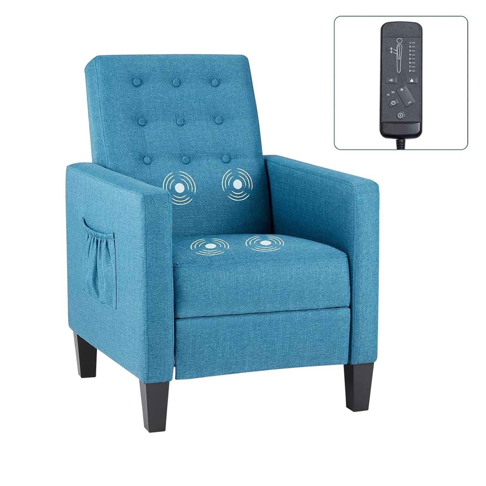 HTI-Living Massagesessel Massagesessel Garry Blau (Stück, 1-St., 1 Massagesessel), mit Relaxfunktion und Fußstütze