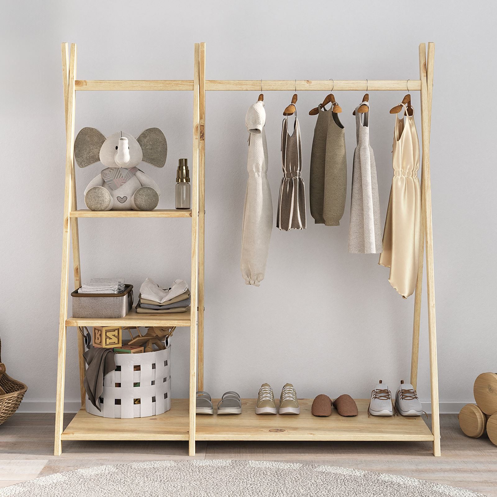 IDIMEX Kinderkleiderschrank LOTTE Kinderzimmer Garderobe mit günstig online kaufen