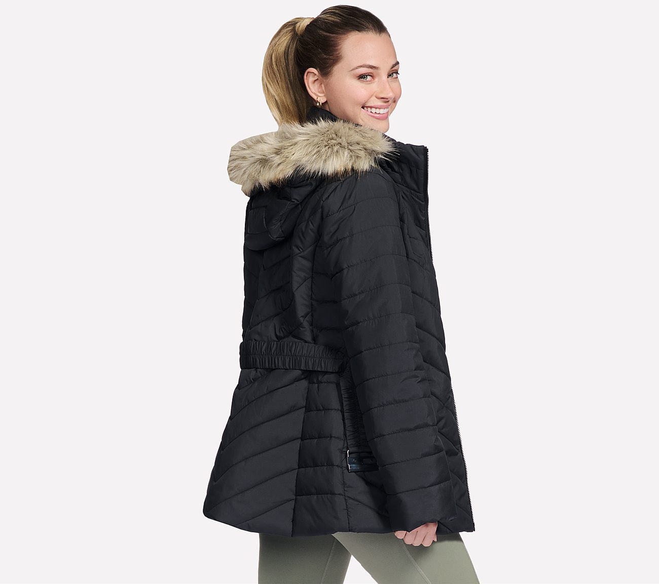 Skechers Winterjacke ON-THE-GO BELTED PARKA mit Gürtel, aus GO SHIELD™ Cozy Fit®-Material – Bild 4 von 5