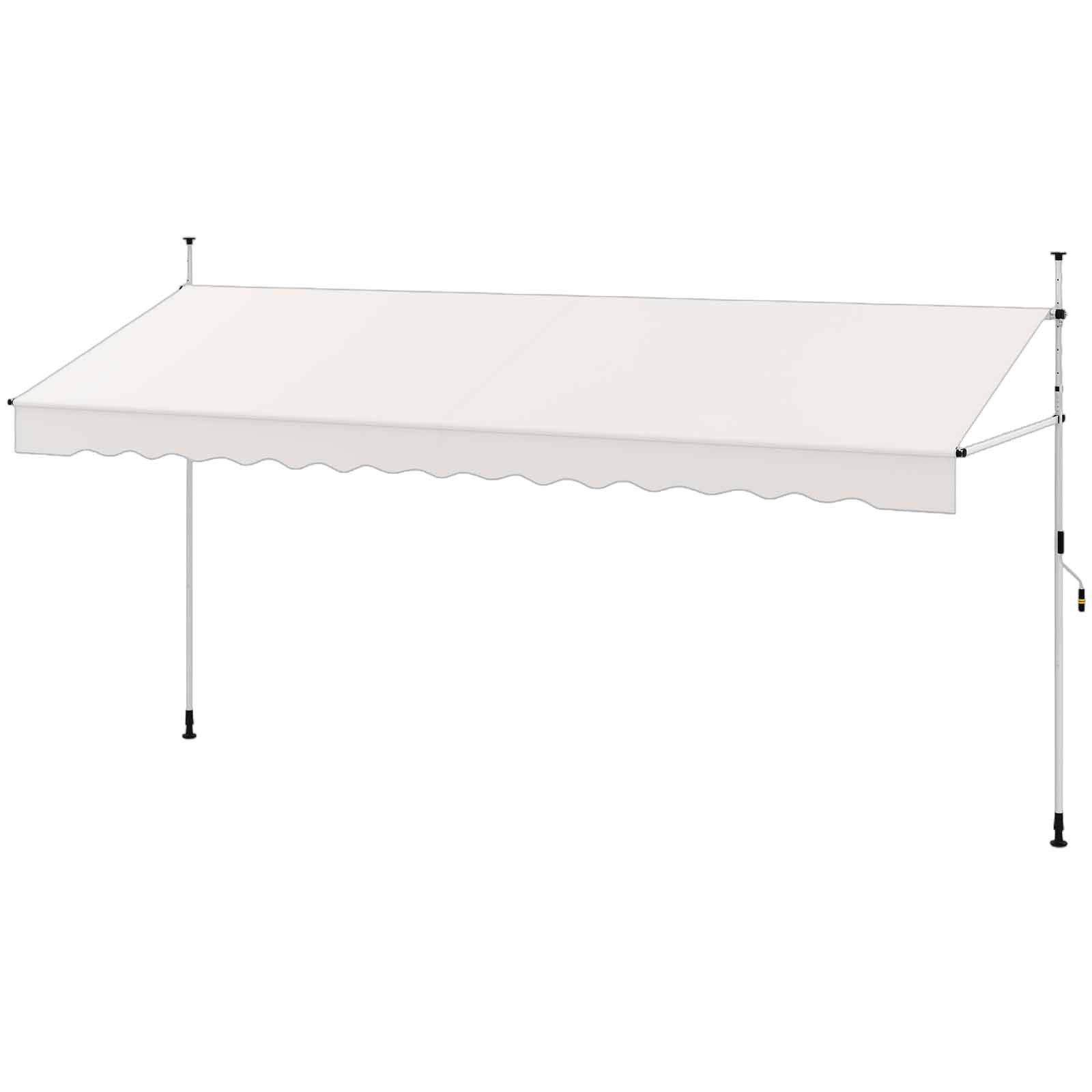 COSTWAY Klemmmarkise 400x210cm höhenverstellbar, für Balkon ohne Bohren