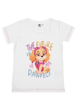United Labels® Schlafanzug Paw Patrol Schlafanzug für Mädchen Pyjama Set Kurzarm Weiß/Pink