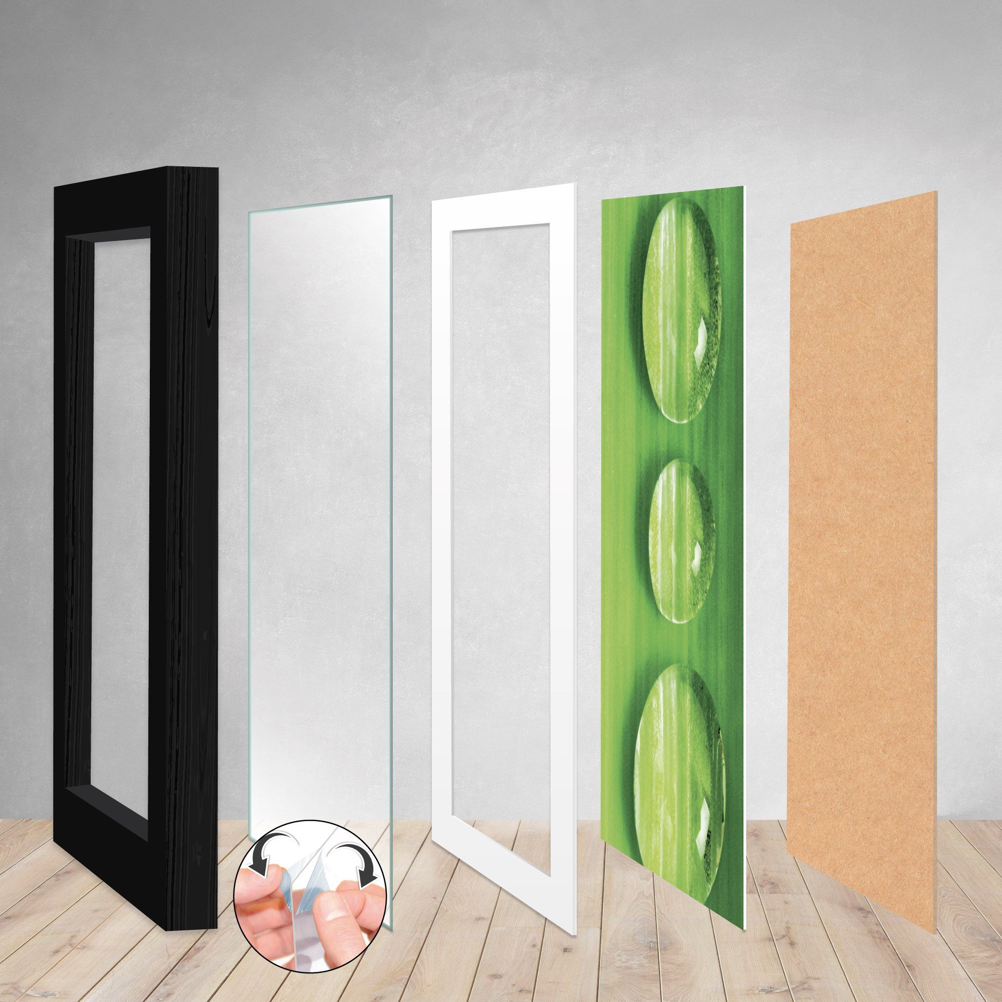 bomoe Bilderrahmen 24er Bilderrahmen Set Nature Fotorahmen Collage, Schwarz, 10x 10x15 cm, 8x 13x18 cm, 4x 15x20 cm, 2x 20x30 cm mit Passepartout – Bild 5 von 5