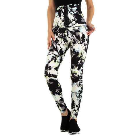 Ital-Design Leggings Damen Freizeit Camouflage Stretch Klassische Leggings in Grün