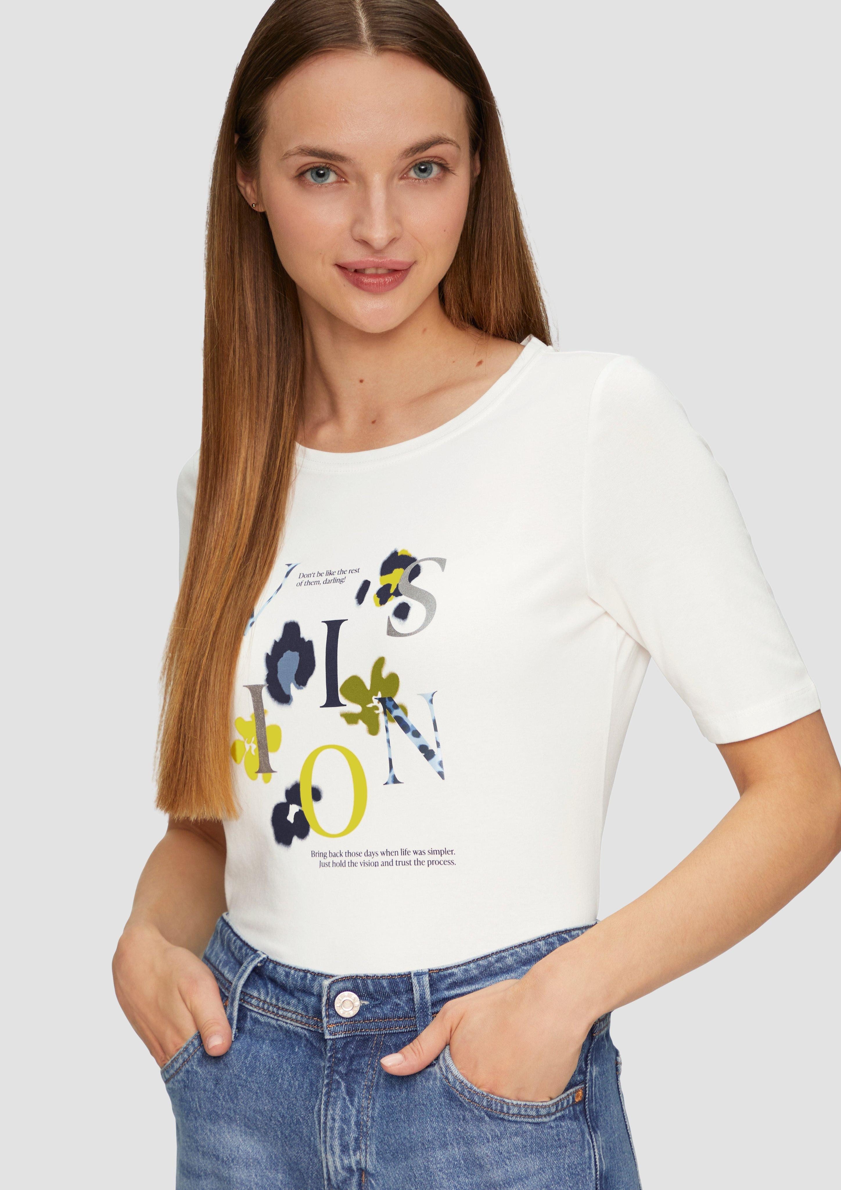 s.Oliver Kurzarmshirt Elastisches T-Shirt mit Frontprint günstig online kaufen