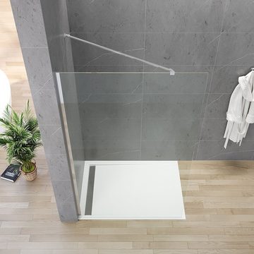AQUABATOS Duschwand Duschwand Glas für Dusche Duschabtrennung 80 90 100 110 120cm, 8 mm Einscheiben-Sicherheitsglas (ESG), beidseitig montierbar, mit Verstellbereich, NANO Beschichtung