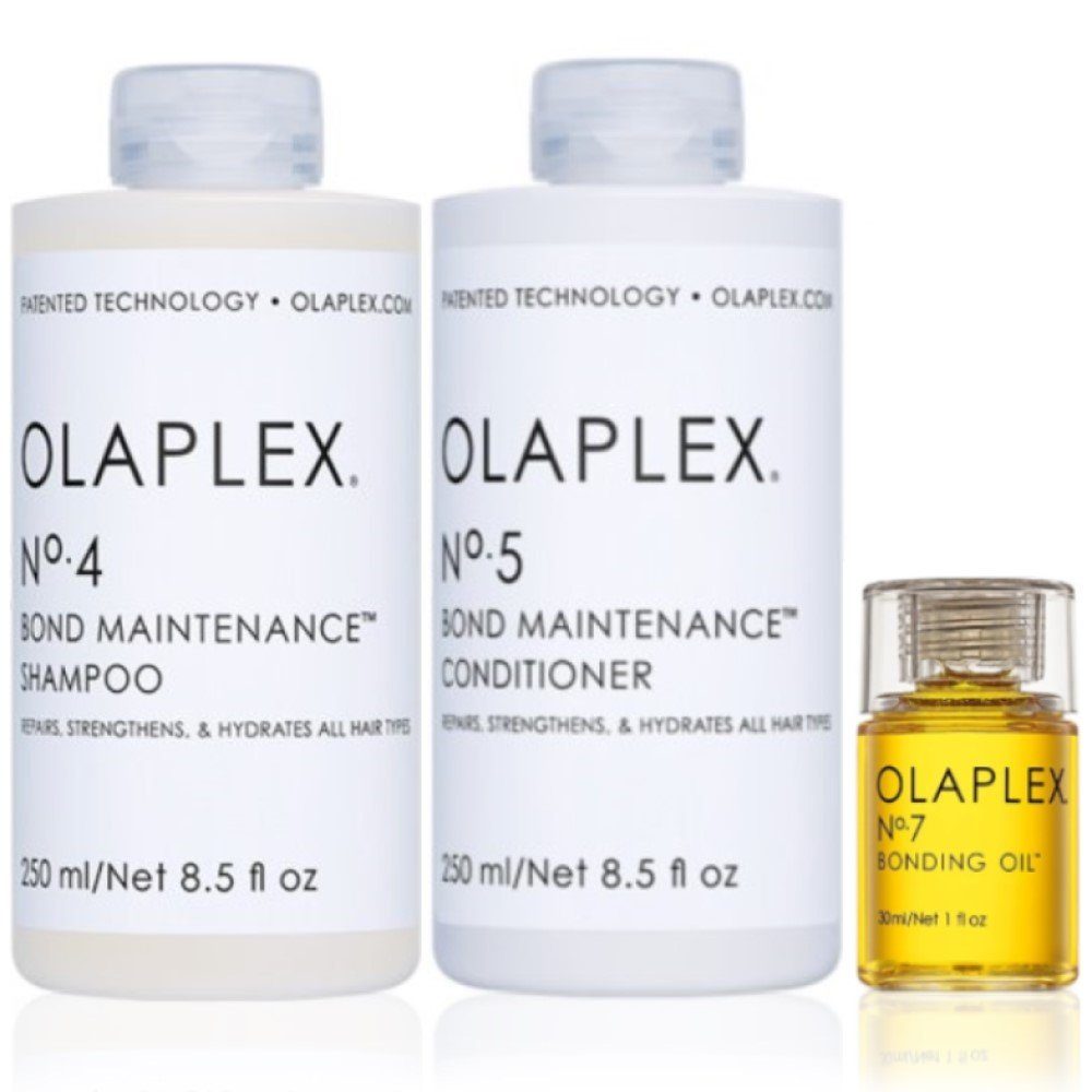 Olaplex Haarpflege-Set Olaplex Set - Shampoo No. 4 + Conditioner No. 5 + Bonding Oil No.7