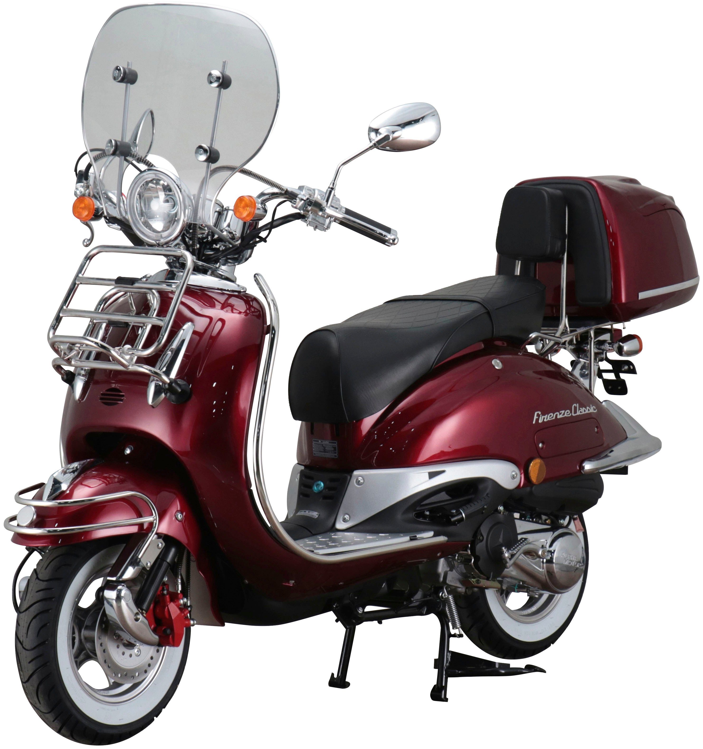 Alpha Motors 5, 125 85 Firenze Classic, (Komplett-Set) Retro ccm, km/h, weinrot Motorroller Euro