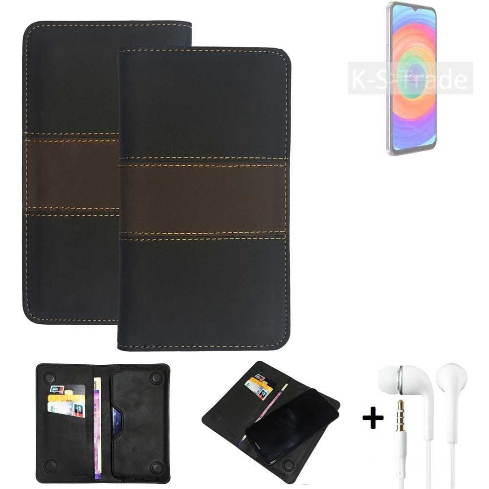 K-S-Trade Handyhülle für Ulefone Note 14, Handyhülle + Kopfhörer Schutzhülle Walletcase Bookstyle Tasche