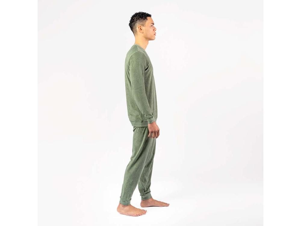 LIVING CRAFTS Pyjama Living Crafts Bio-Herren-Frottee-Schlafanzug 'BJÖR günstig online kaufen