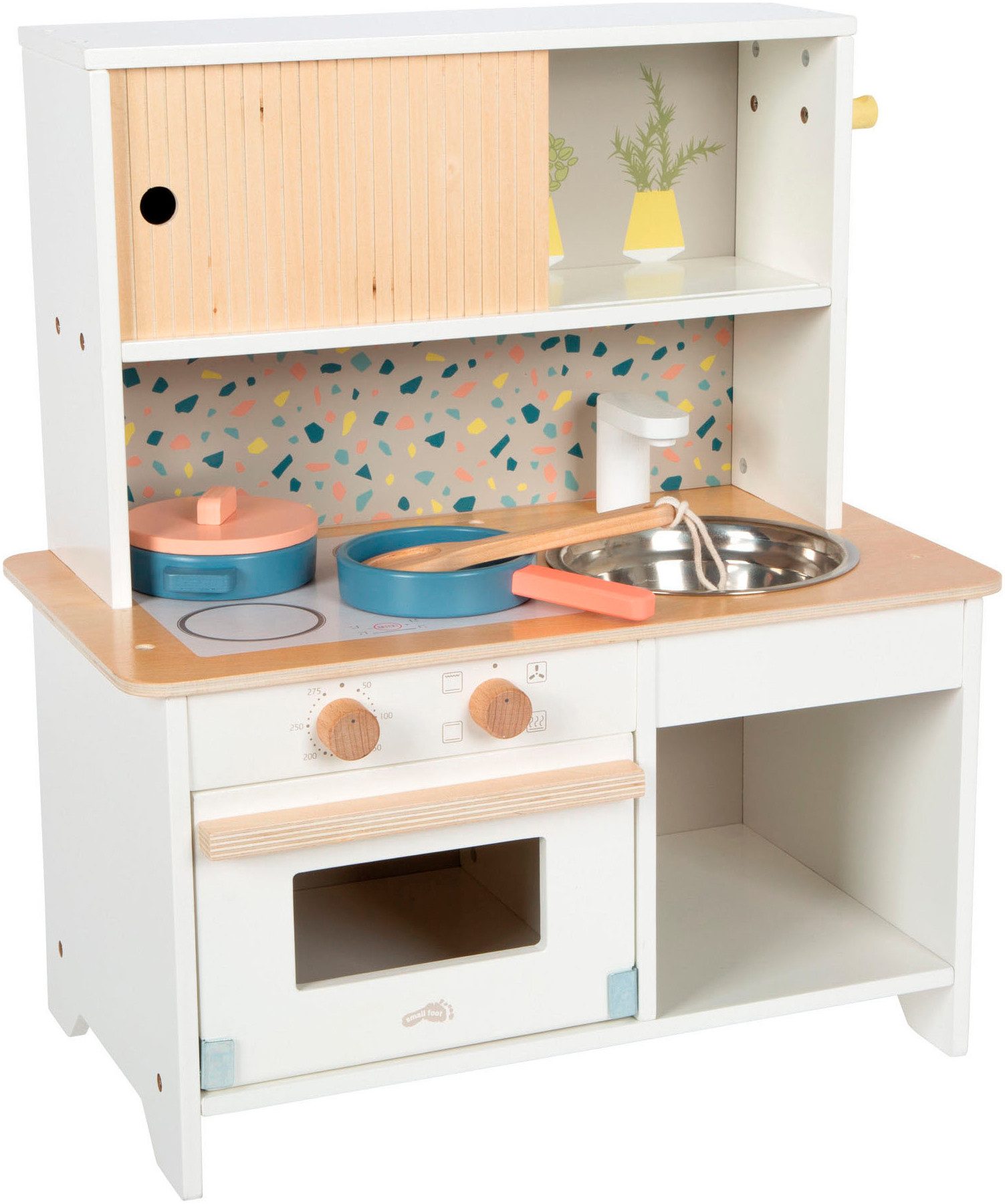 Small Foot Spielküche Kinderküche Terrazzo kompakt Holz, Metall