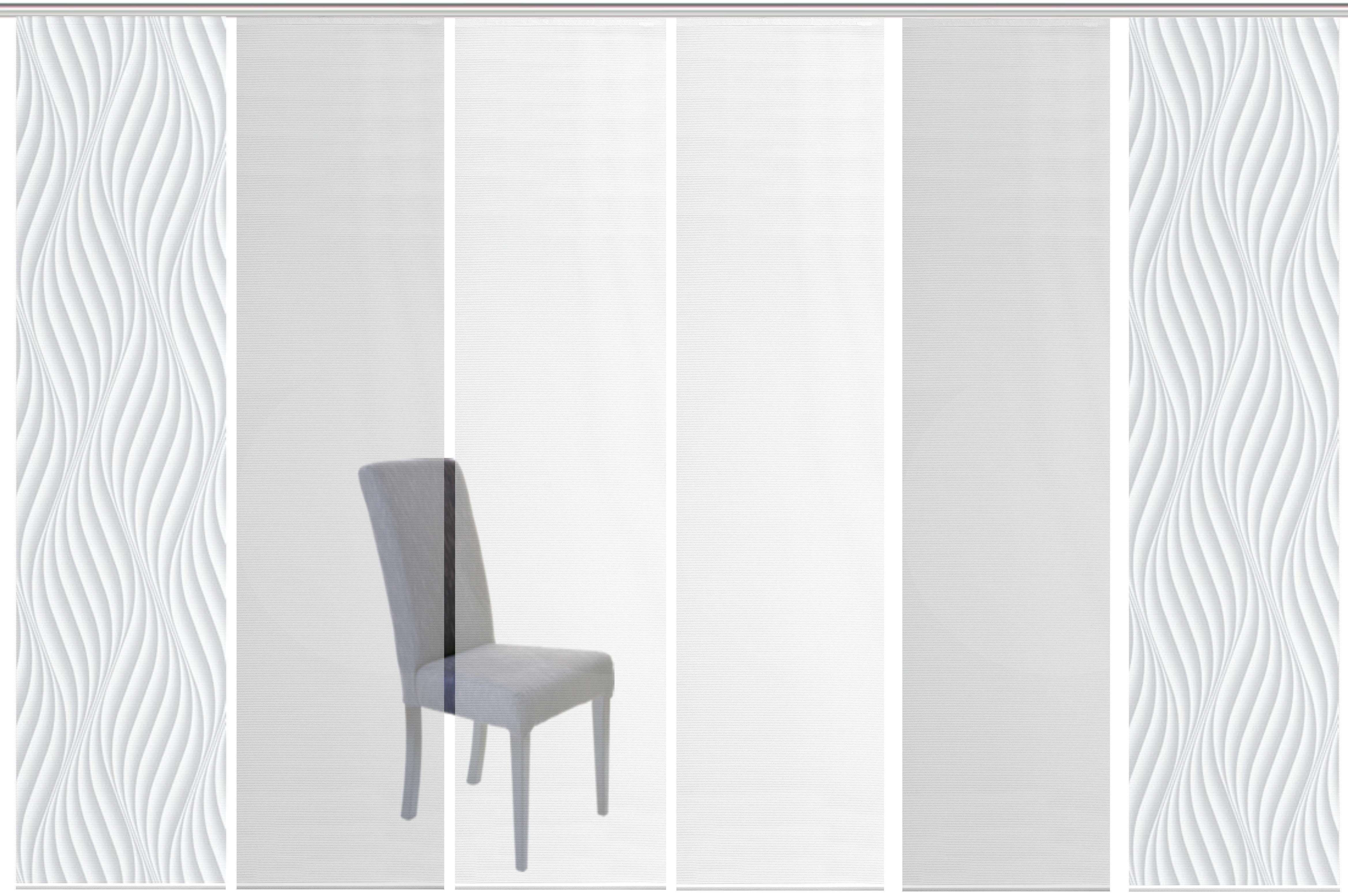 Vision S Schiebegardine 6ER SET WAVE (6 St), Paneelwagen, halbtransparent, HxB: 260x60, Schiebevorhang 6er Set Digitaldruck