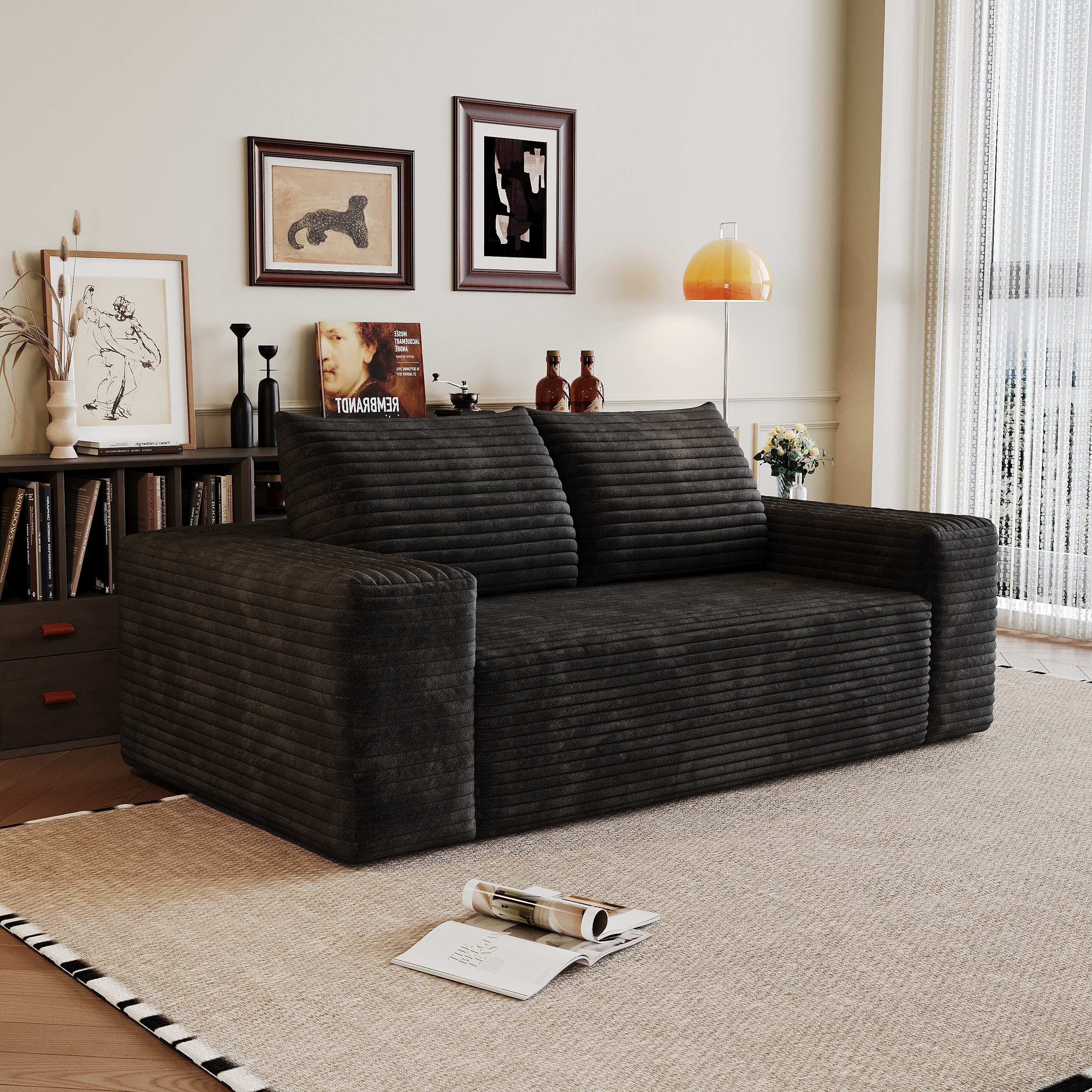 GLP Sofa 2-Sitzer Sofa 180 cm, Boneless Cordsofa mit tiefer Sitzfläche, Einzelartikel, Boneless Cordsofa mit tiefer Sitzfläche und 2 Rückenkissen