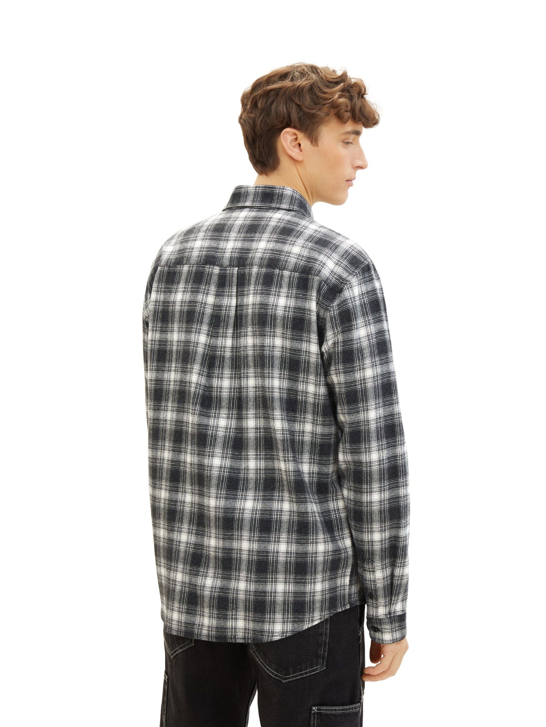 TOM TAILOR Denim shirt Langarmhemd twill checked relaxed