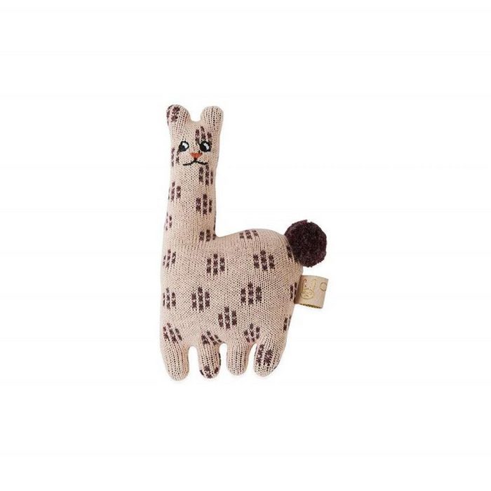 OYOY Kuscheltier Babyrassel Lama 10 x 16 cm Baumwolle Stofftier Babyspielzeug