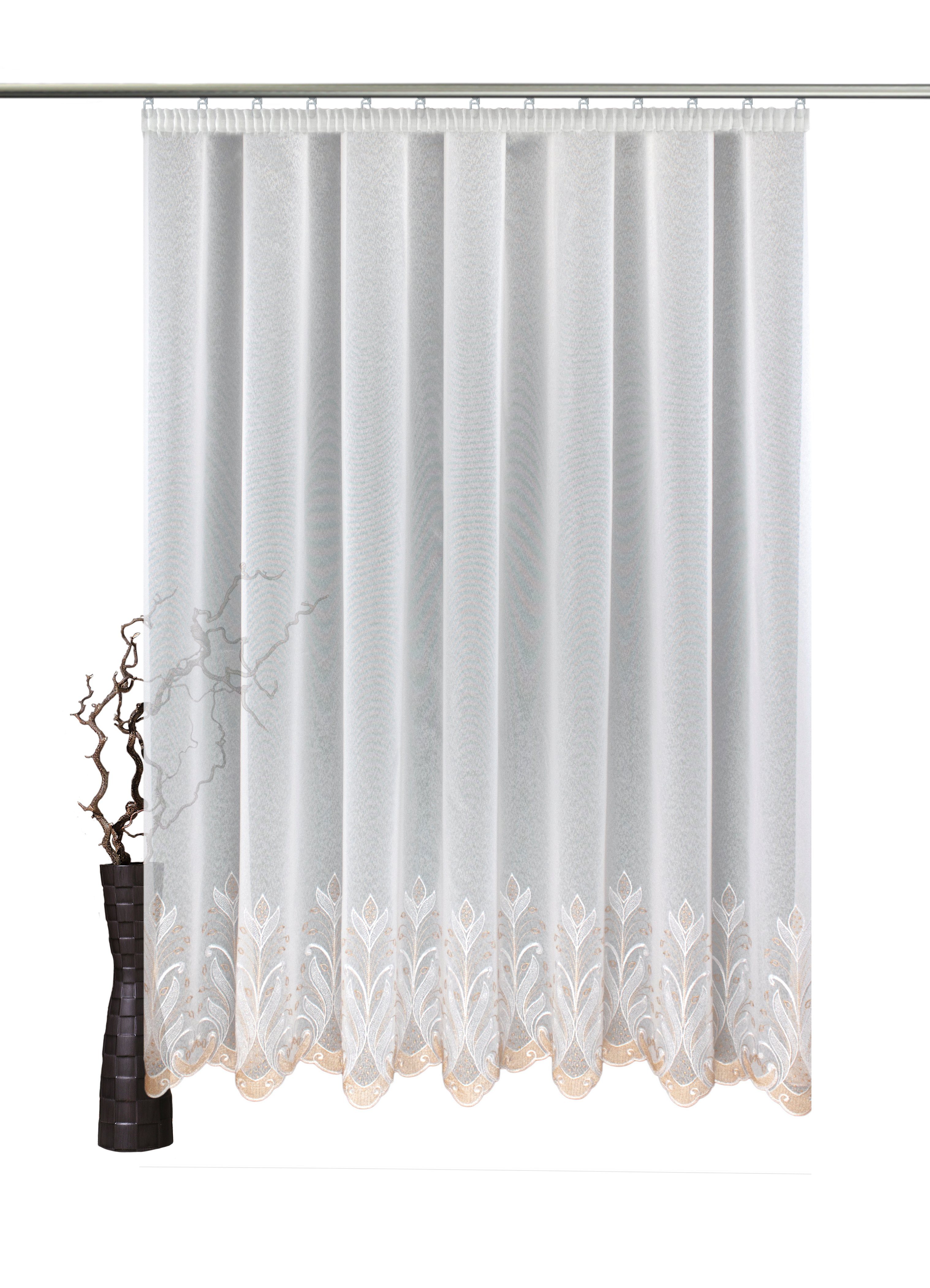 Gardine nach Maß Angelique, VHG, Kräuselband (1 St), transparent, Sablé ...