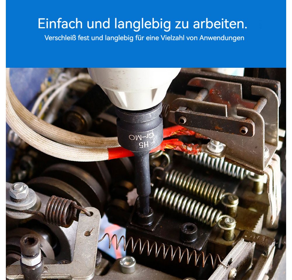 Thumbnail - Hikity Steckschlüssel Sechskant-Drehsteckschlüssel-Satz (10 St), H5-H19
