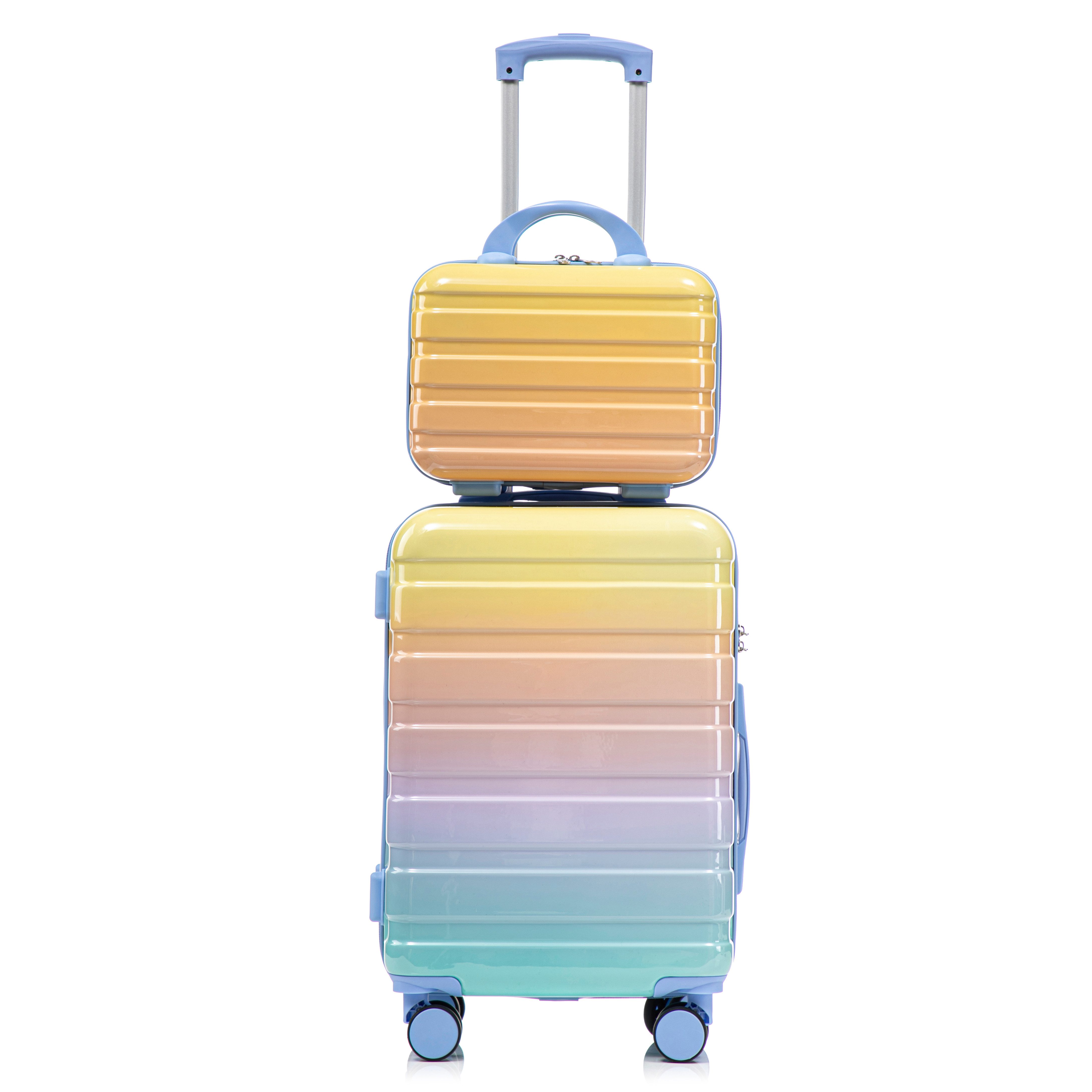 GLP Trolleyset 14"/20"/24"/28" PC-Hartschalen Koffer Set für jede Reise, (Hartschalen-Koffer mit leisen 360° Rädern, 2 tlg., Leicht & strapazierfähig), ergonomischem Teleskopgriff für Reisen & Business