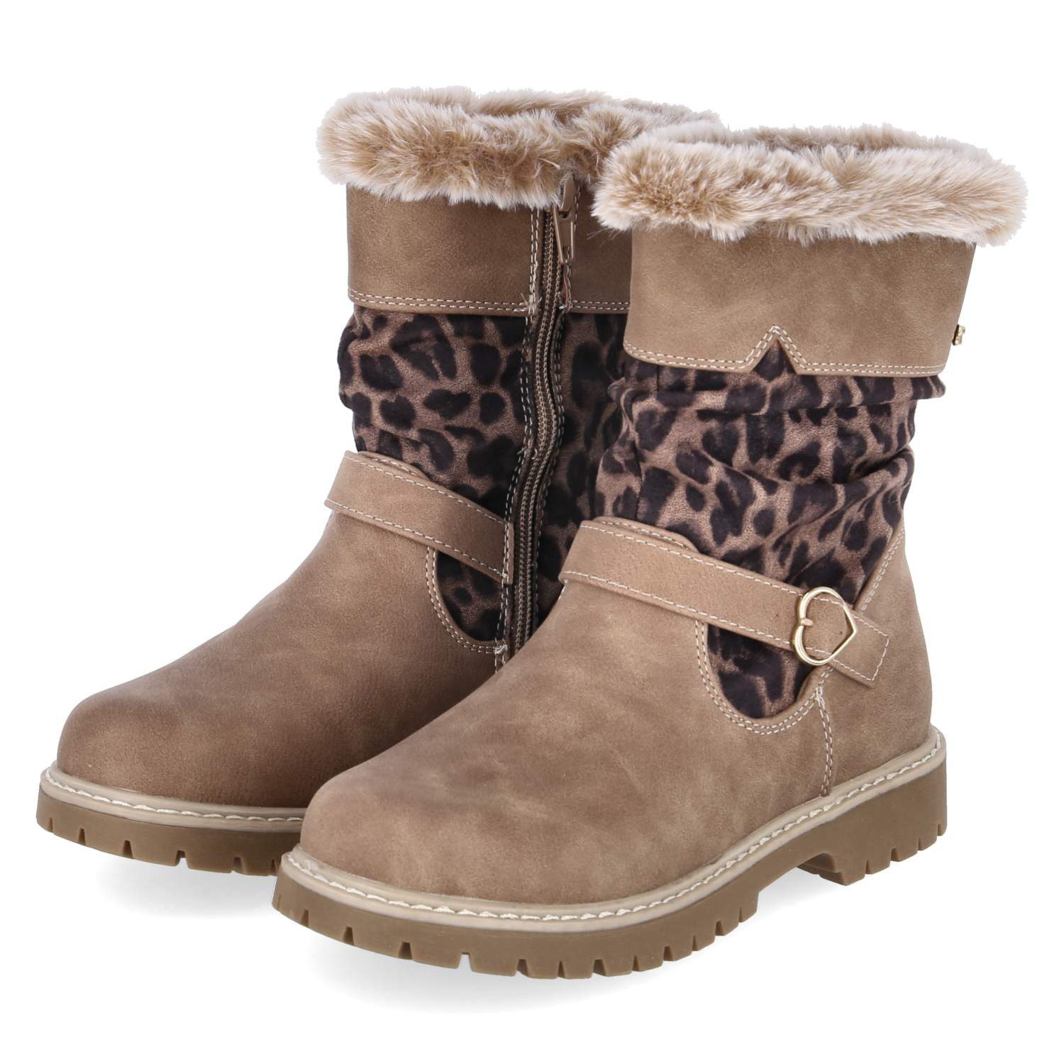 Indigo Indigo Winterstiefel 456054430 Taupe Unisex Textil & Synthetik beige Schlupfstiefel