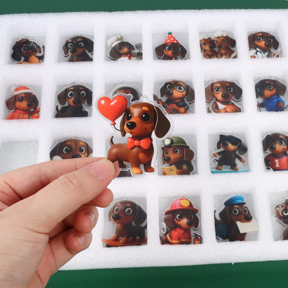 CLTYQ Adventskalender Adventskalender Hunde 2026 - Geschenk für kinder,Acryl, hunde Deko Weihnachtscountdown-Kalender, für Hundeliebhaber – Bild 3 von 5