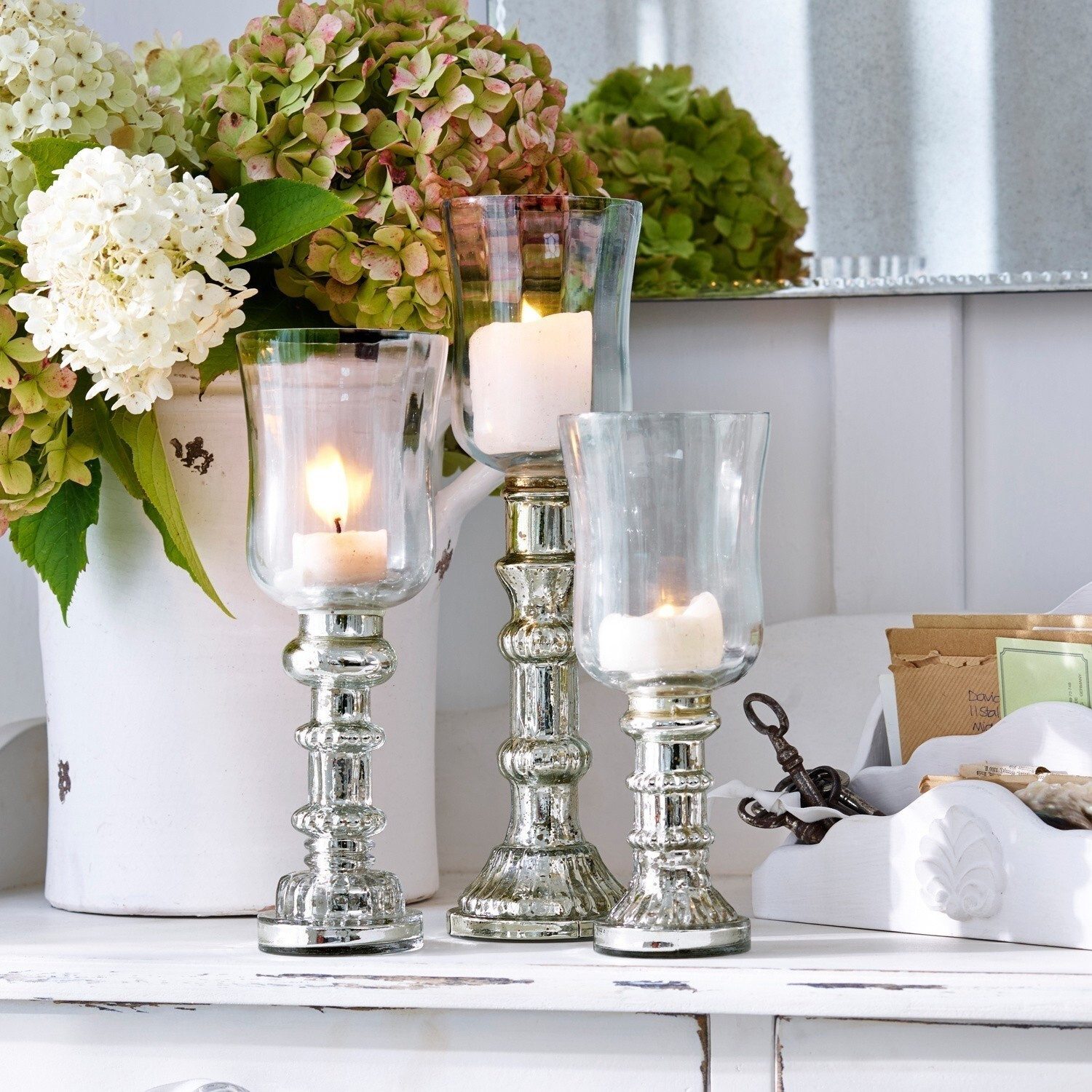 Mirabeau Windlicht Windlicht 3er Set Fréjeville klar/silber (3er Set, 3er Set)