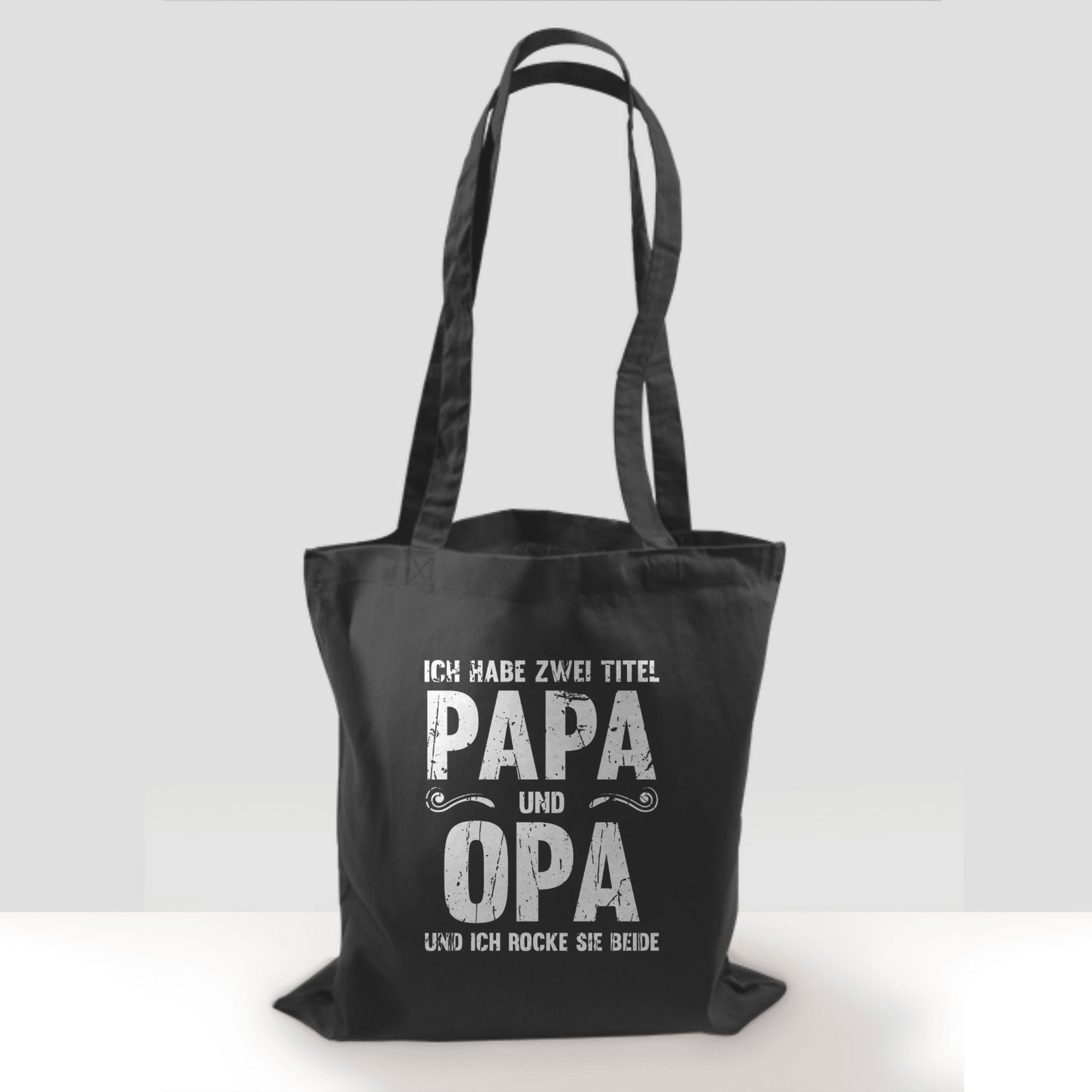 Ich zwei und Geschenk habe und 3 Titel Bester Papi Vatertag Shirtracer I Umhängetasche Opa Dunkelgrau Opi, Geschenk Papa