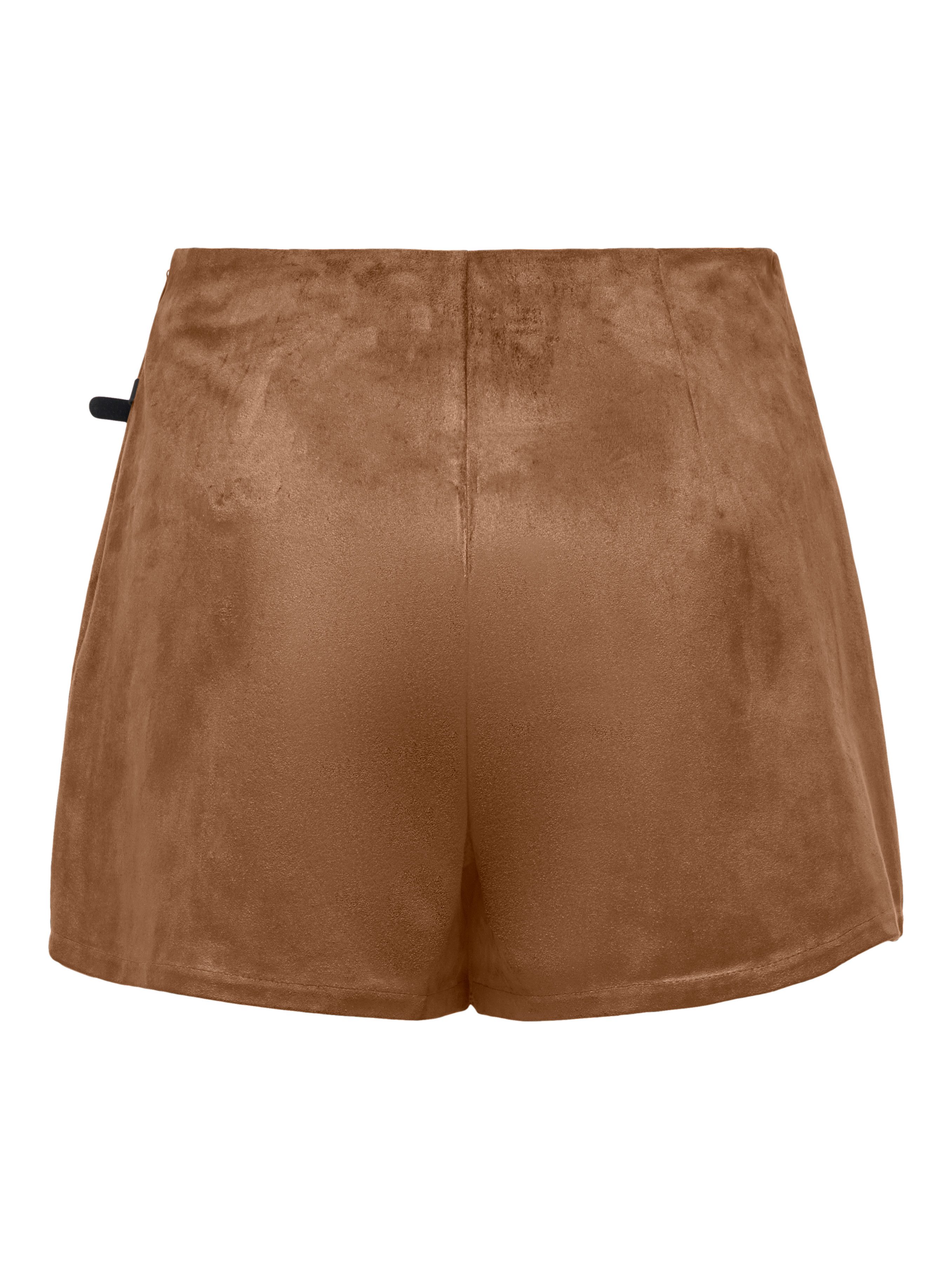 ONLY Hosenrock ONLTAVIA HW FAUX SUEDE SKORT PNT Materialmix, Wildlederimitat