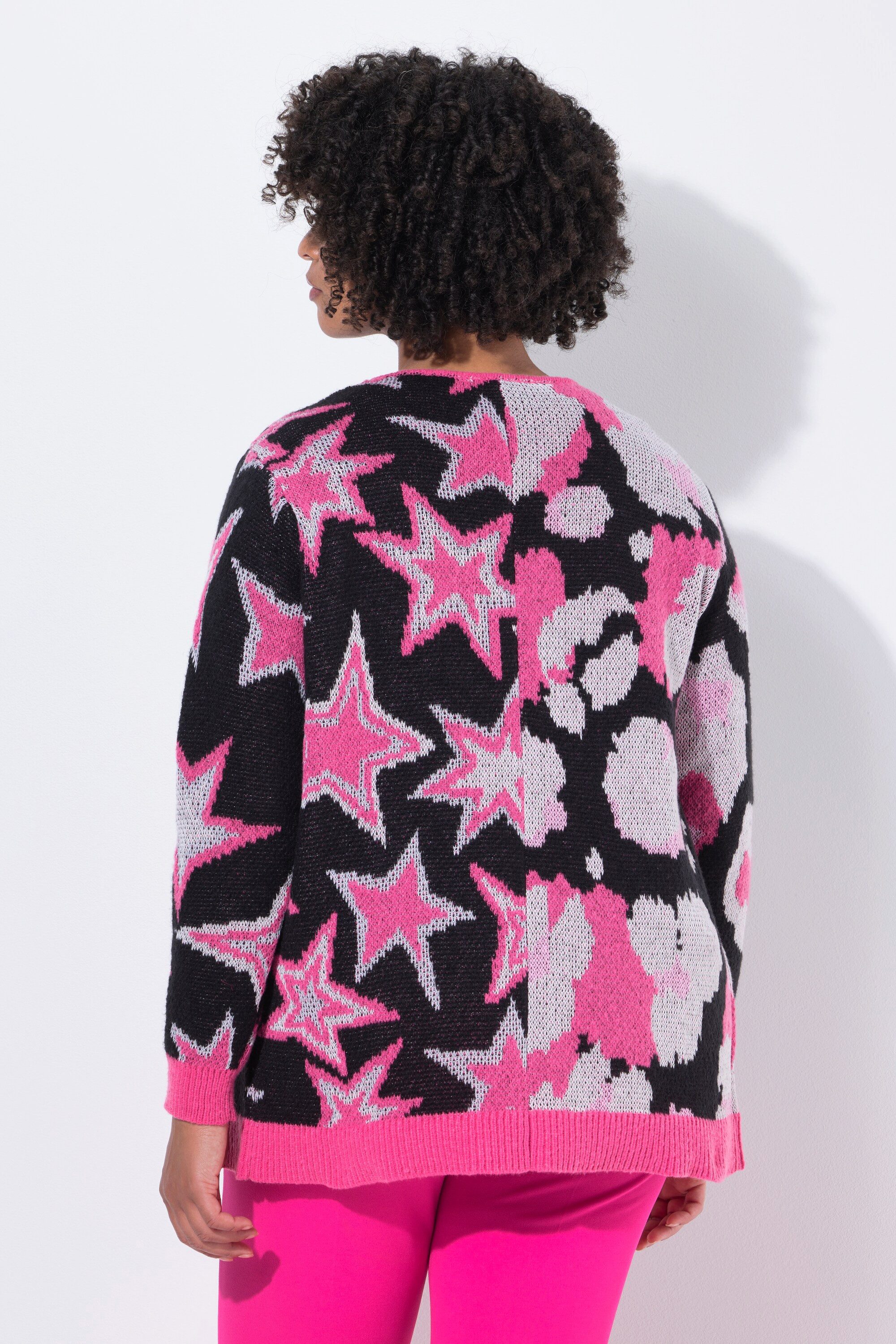 Angel of Style Strickjacke Strickjacke Straight Fit Mustermix offene Form