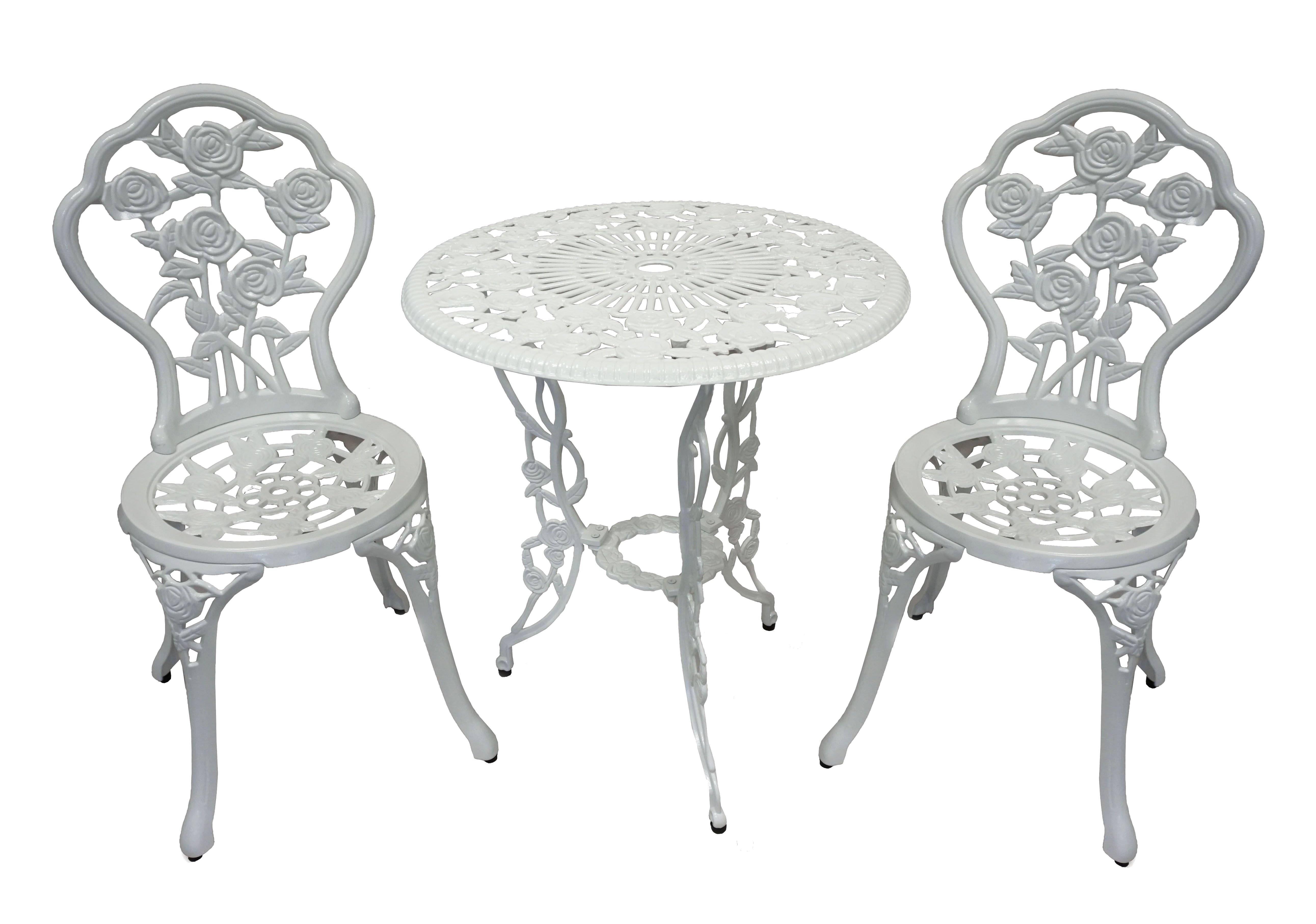 abc HOME Garten-Essgruppe Gartenmöbel, Aluminiumguss, 3er Set, Jugendstil, (Gartenmöbel-Set)