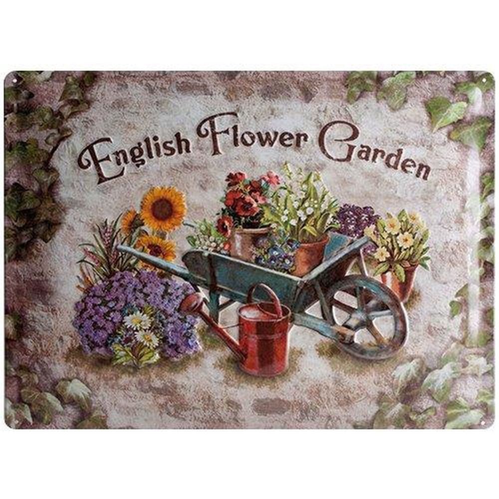 Nostalgic-Art Metallschild - Blechschild 30 x 40 cm - Home & Country - English Flower Garden