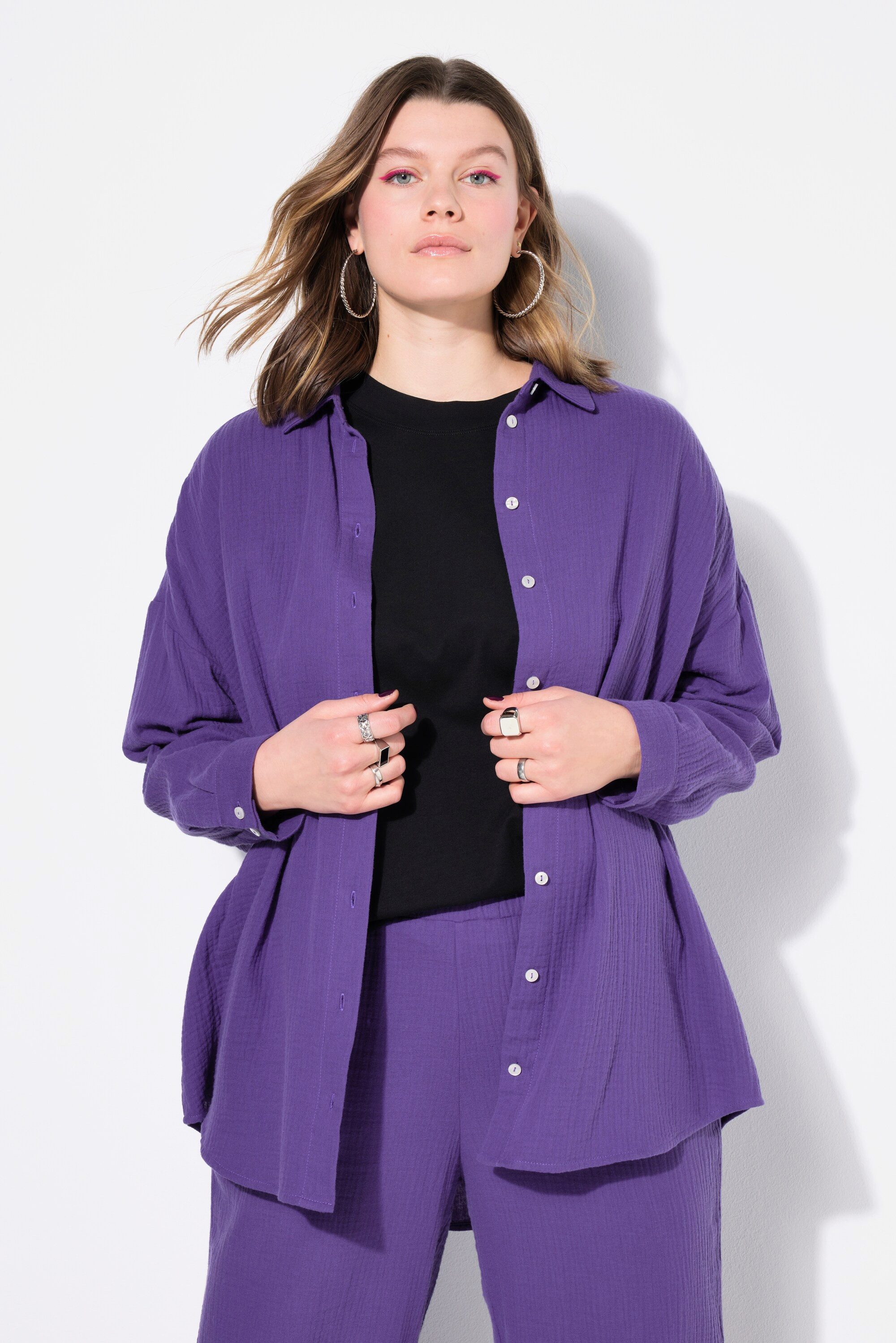 Studio Untold Hemdbluse Musselin Bluse oversized günstig online kaufen