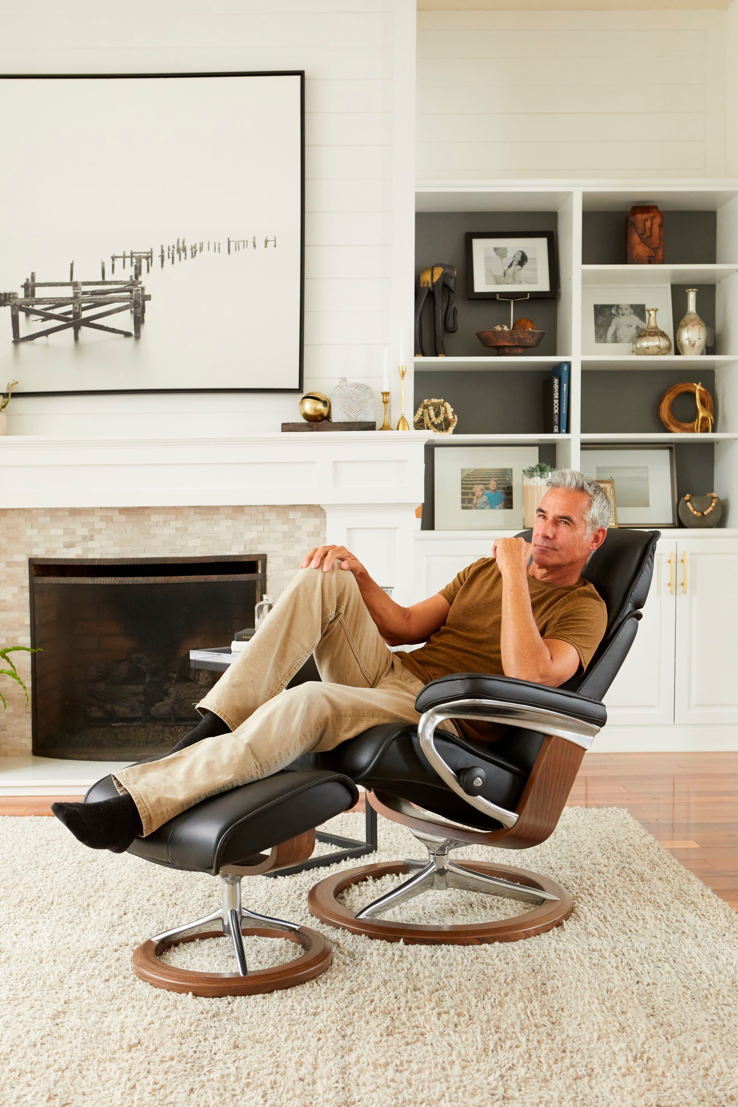 Stressless® Fußhocker Admiral, mit Signature Base, Gestell Braun