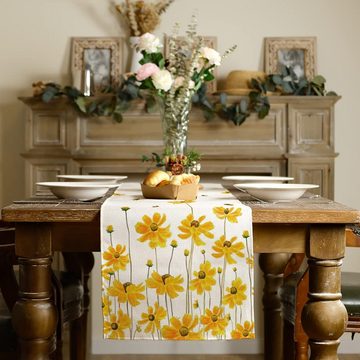Coonoor Tischläufer moderne Leinen Tischdecke, Premium Tischdecke abwaschbar (1-tlg), Tischtuch, Gartentischdecke, Tafeltuch 40x140 cm