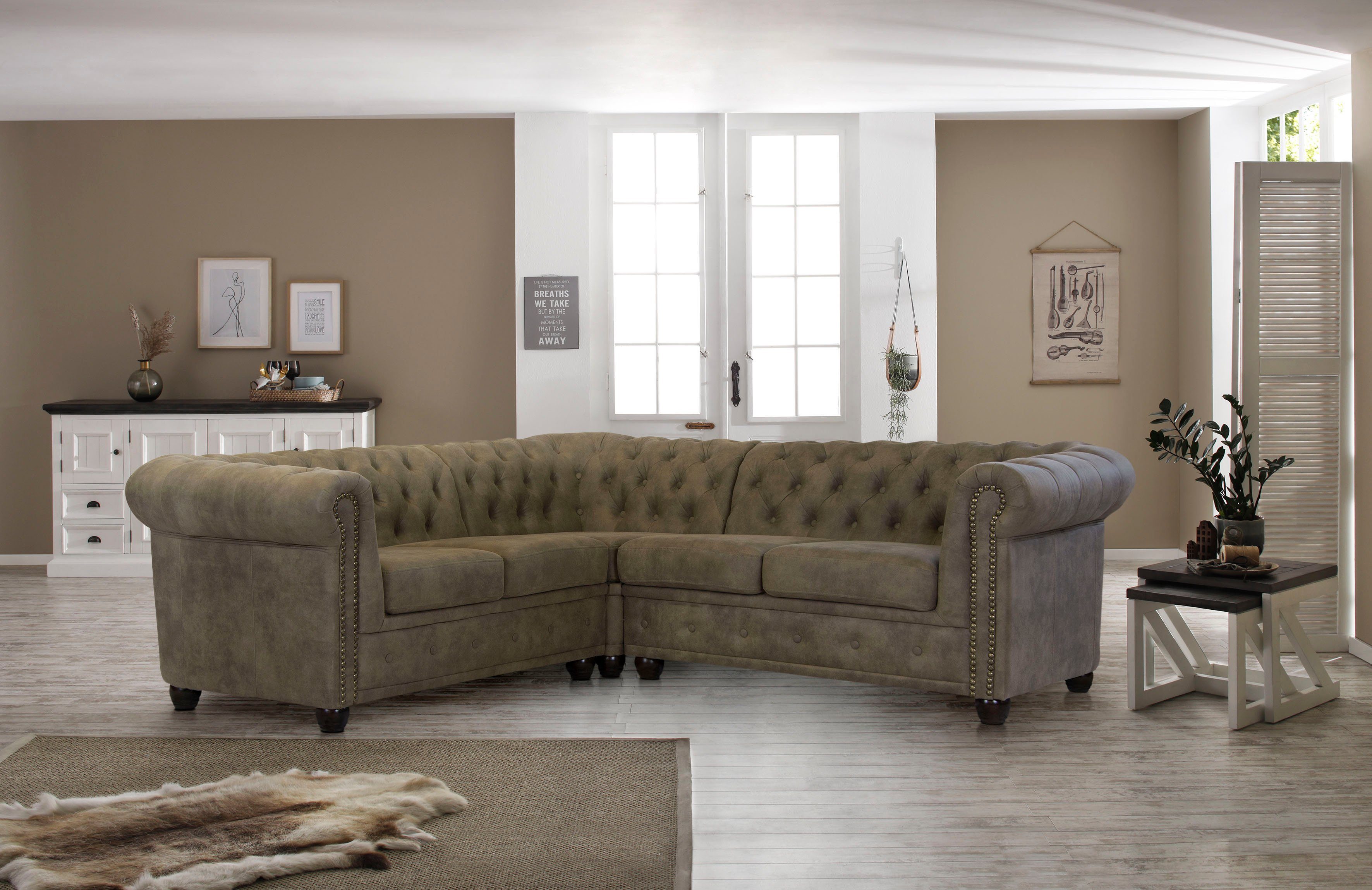 Home affaire Chesterfield-Sofa Rysum L-Form, Chesterfield-Optik, günstig online kaufen