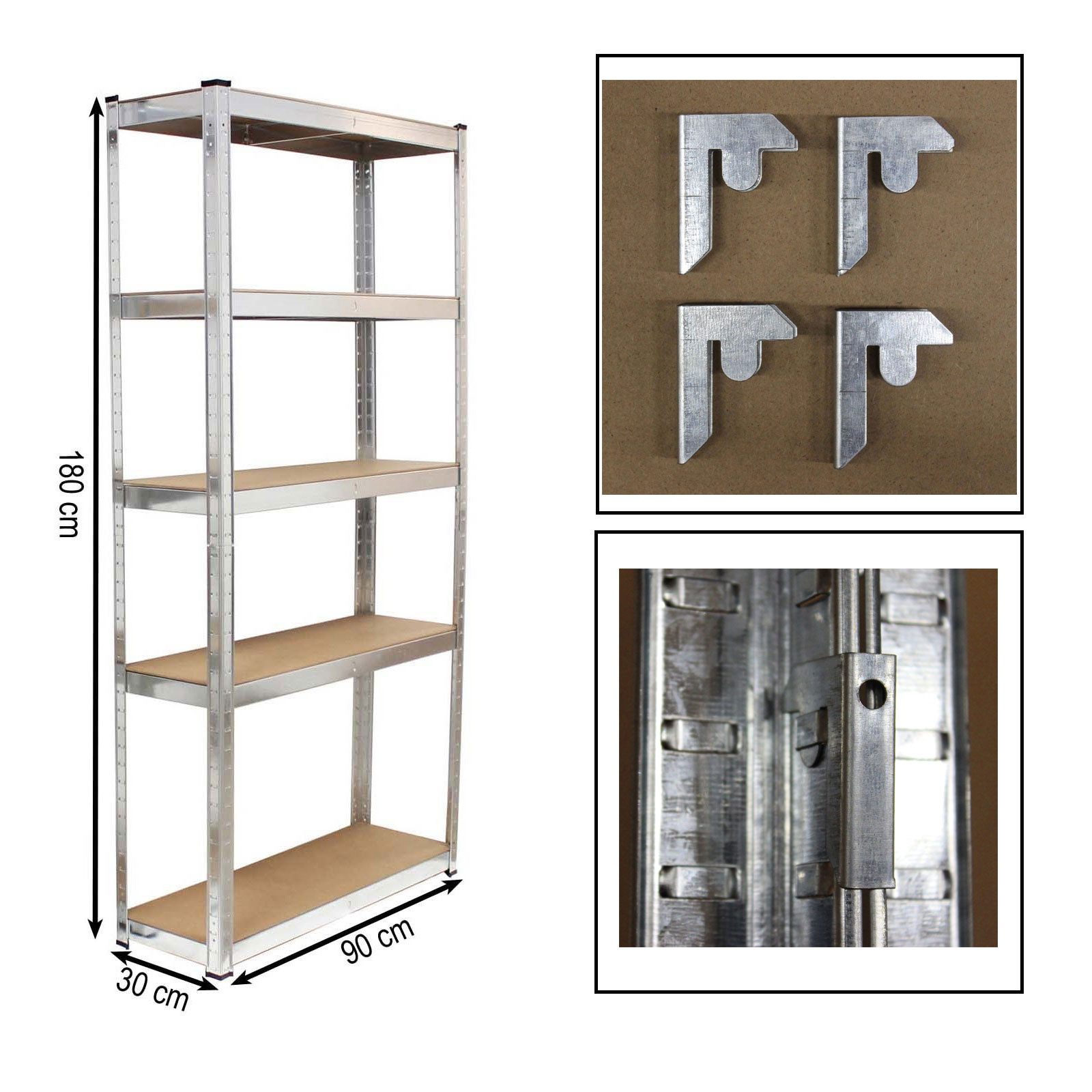 TRUTZHOLM Steckregal 180x90x30 cm 2er Set Schwerlastregal 875kg Lagerregal günstig online kaufen