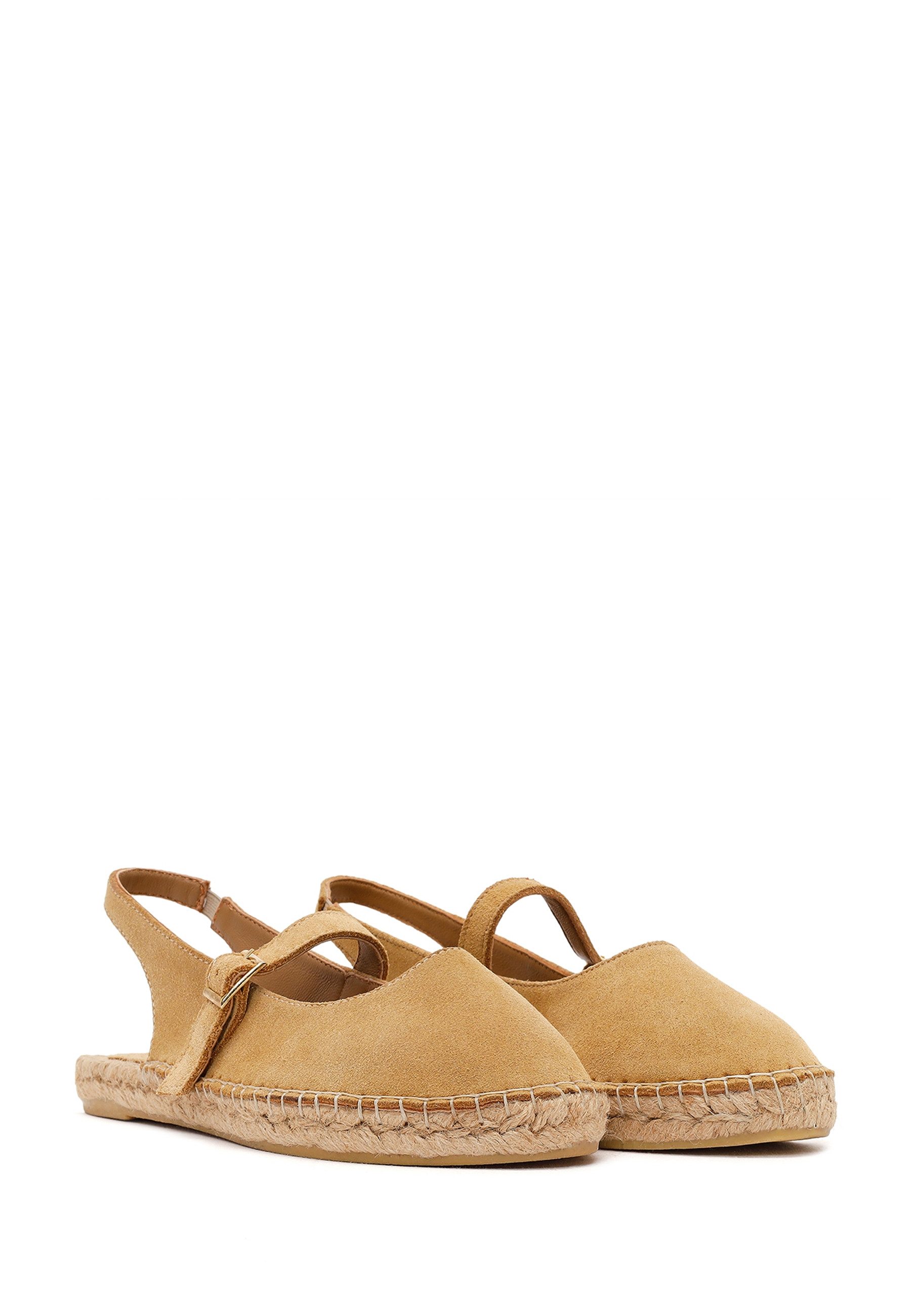 Derimod Espadrilles aus Veloursleder Espadrille Wildleder, Lederfutter, Jutesohle, Schnallenriemen